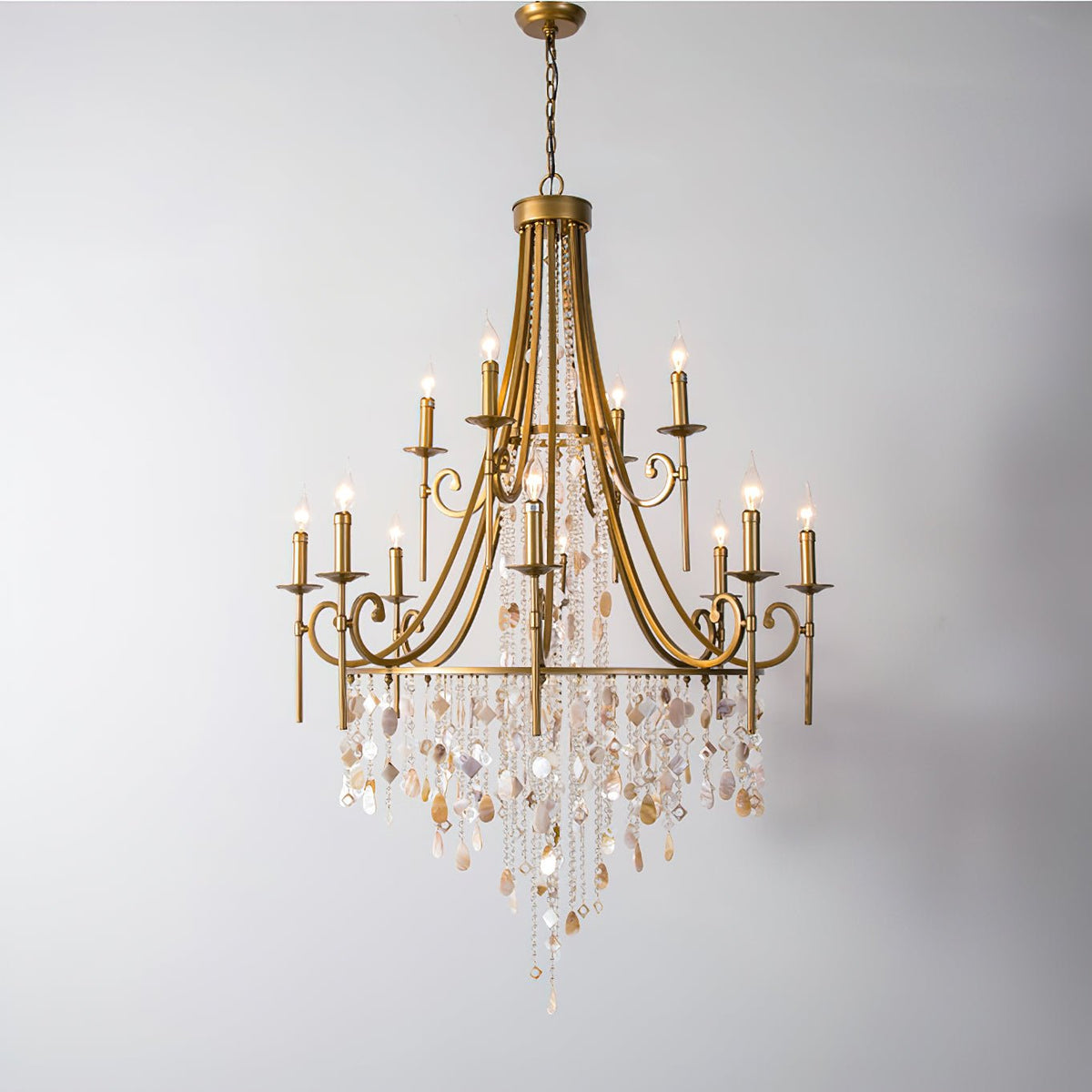 Sorvexa Chandelier Luxury Shell Crystal Retro