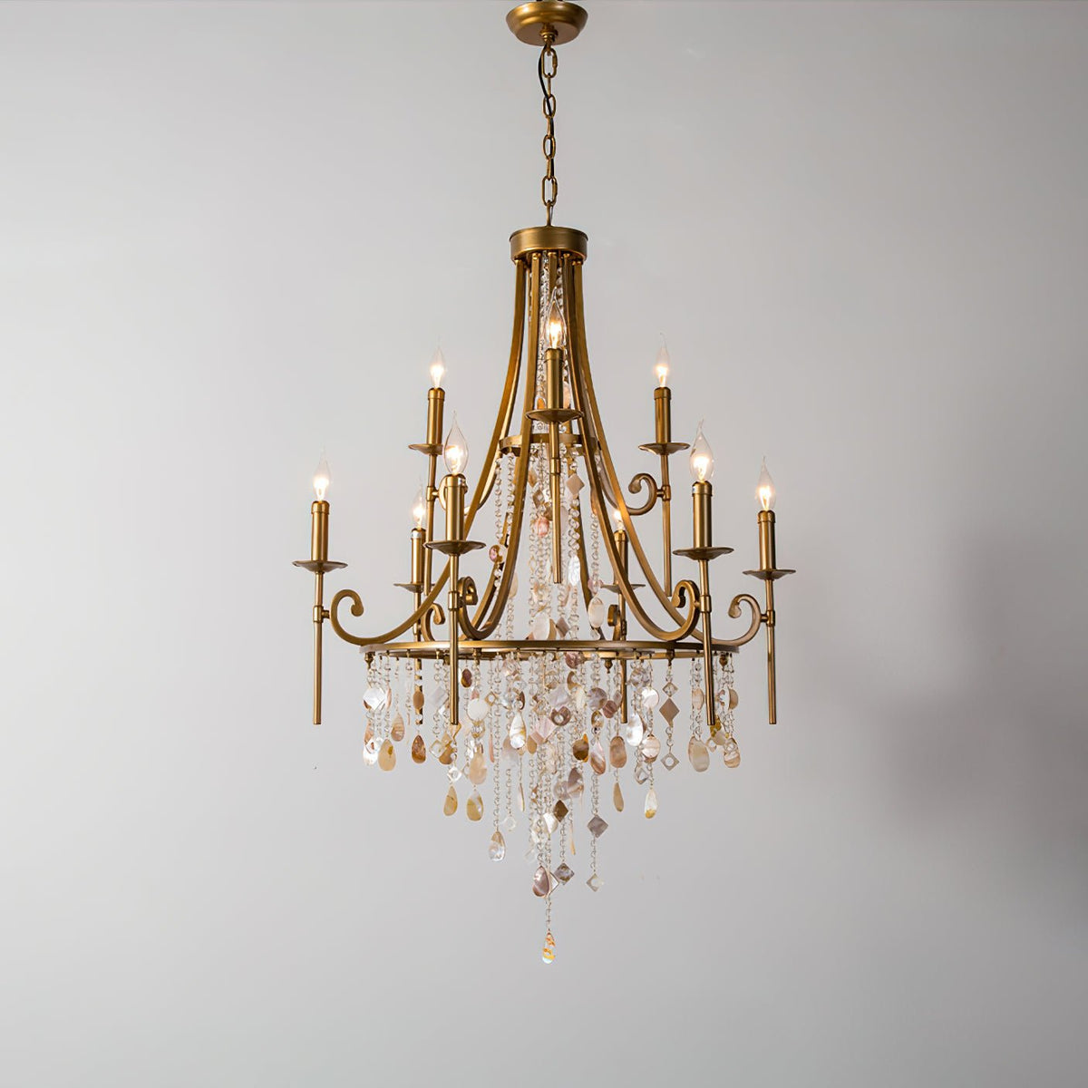 Sorvexa Chandelier Luxury Shell Crystal Retro