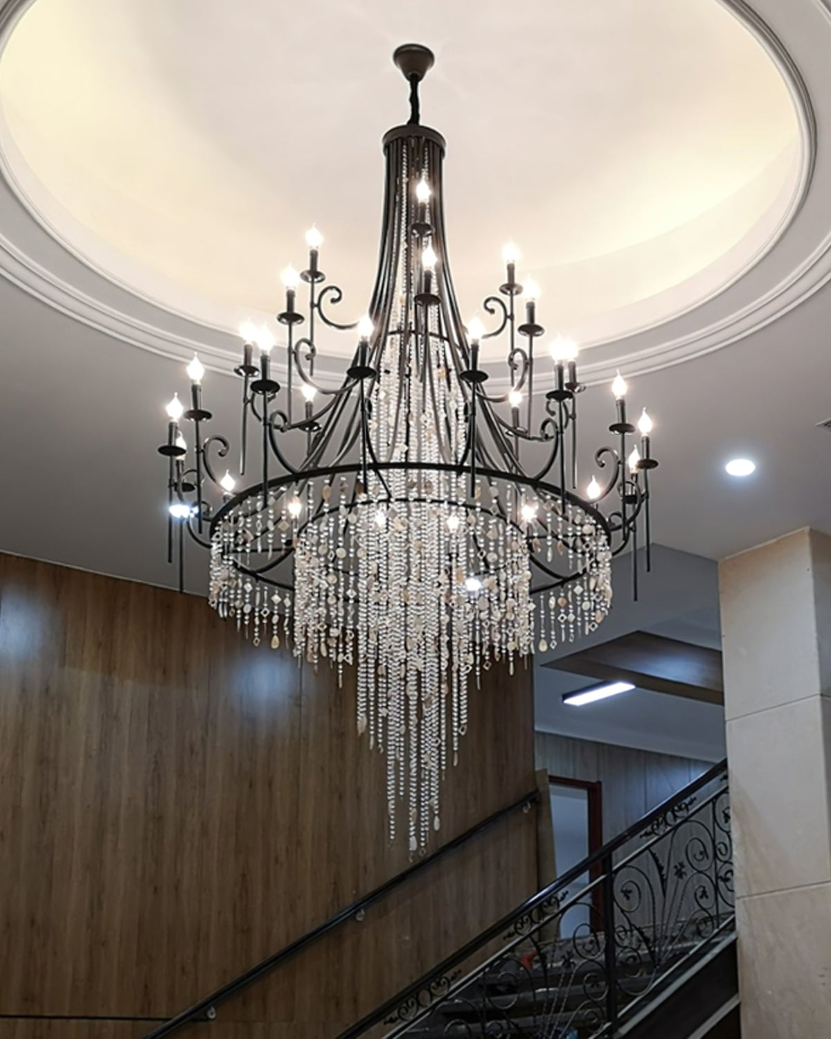 Sorvexa Chandelier Luxury Shell Crystal Retro