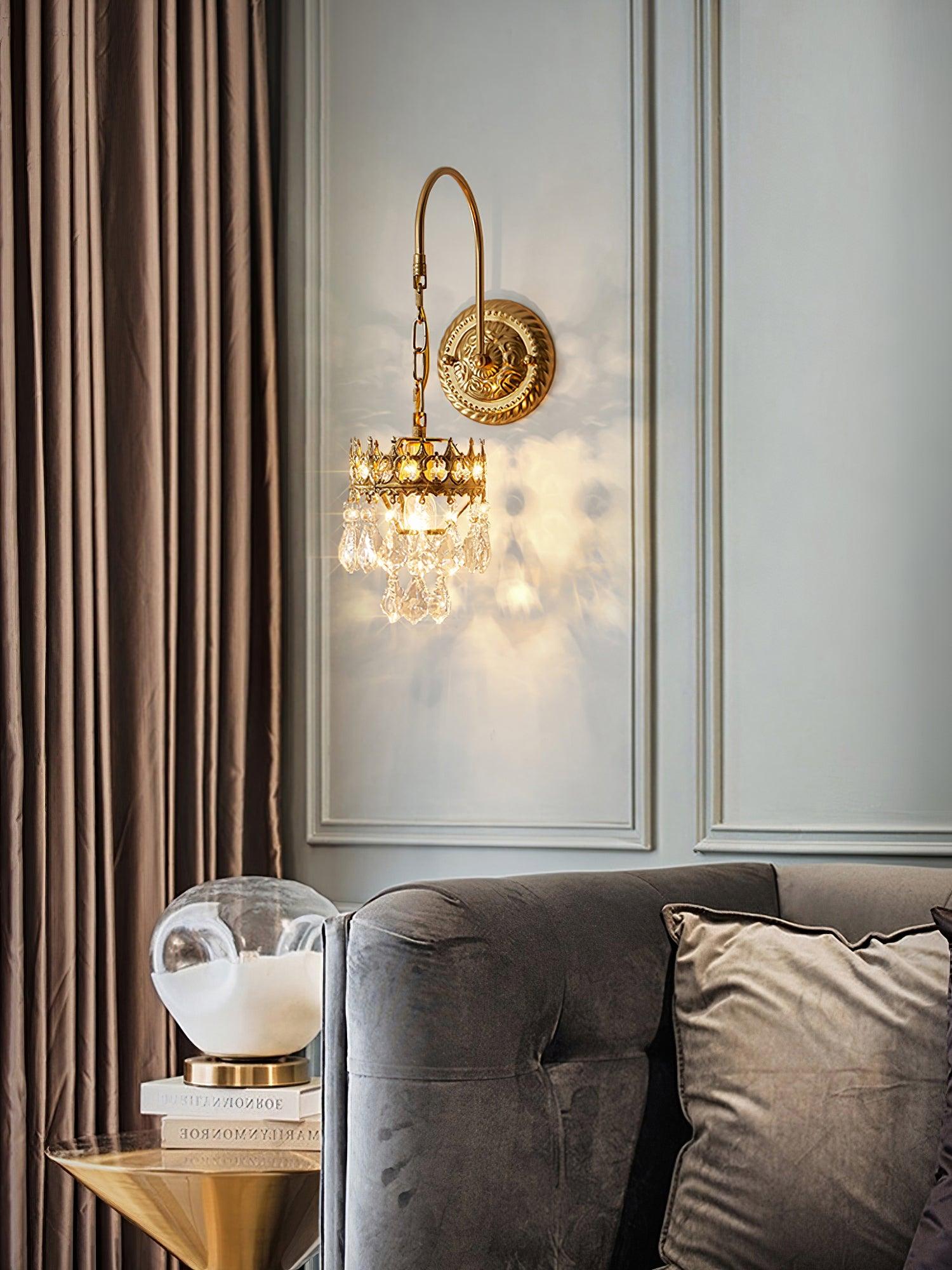Ivmarila Nordic Art Crown Crystal Sconce Wall lamp