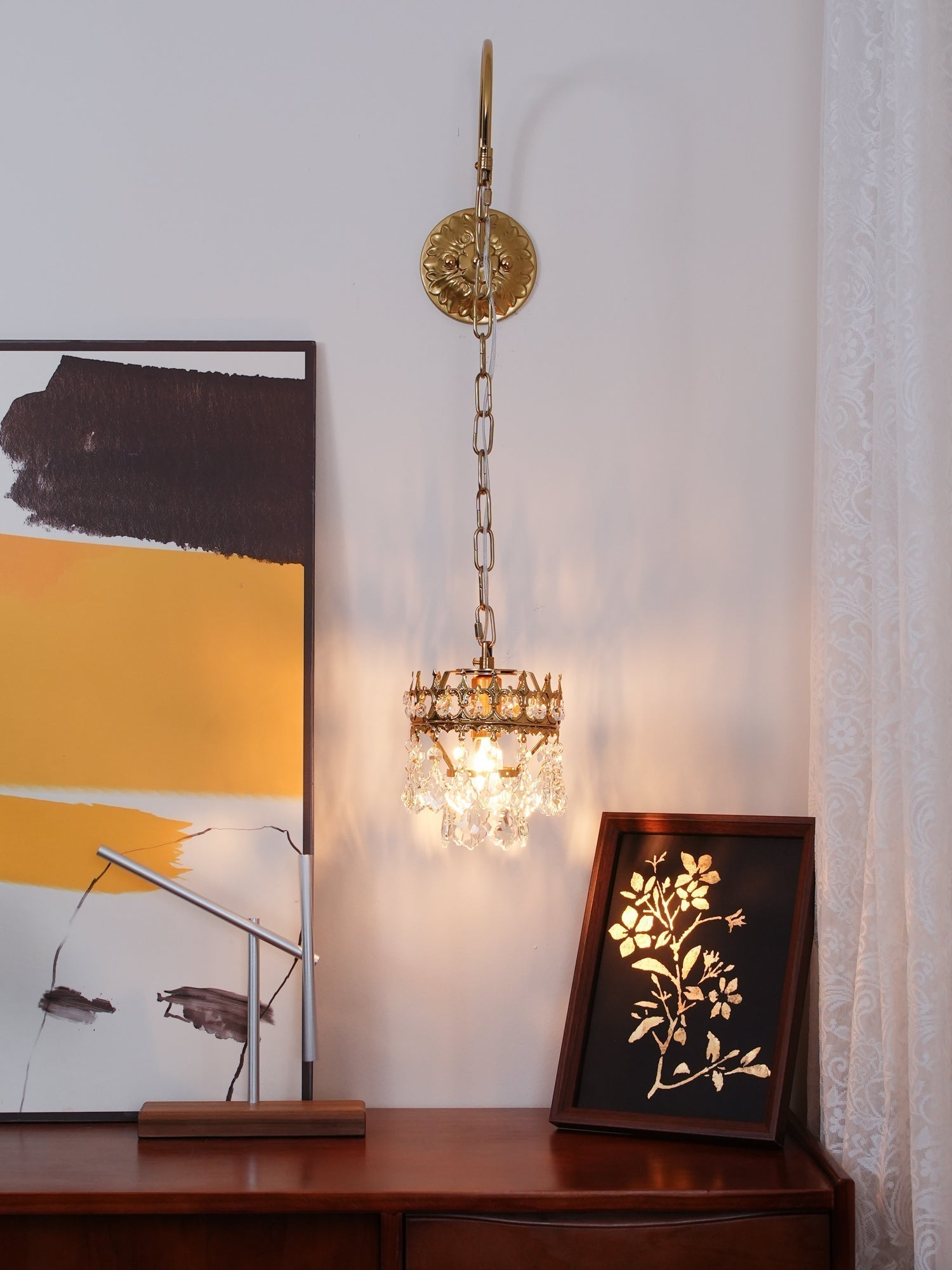 Ivmarila Nordic Art Crown Crystal Sconce Wall lamp