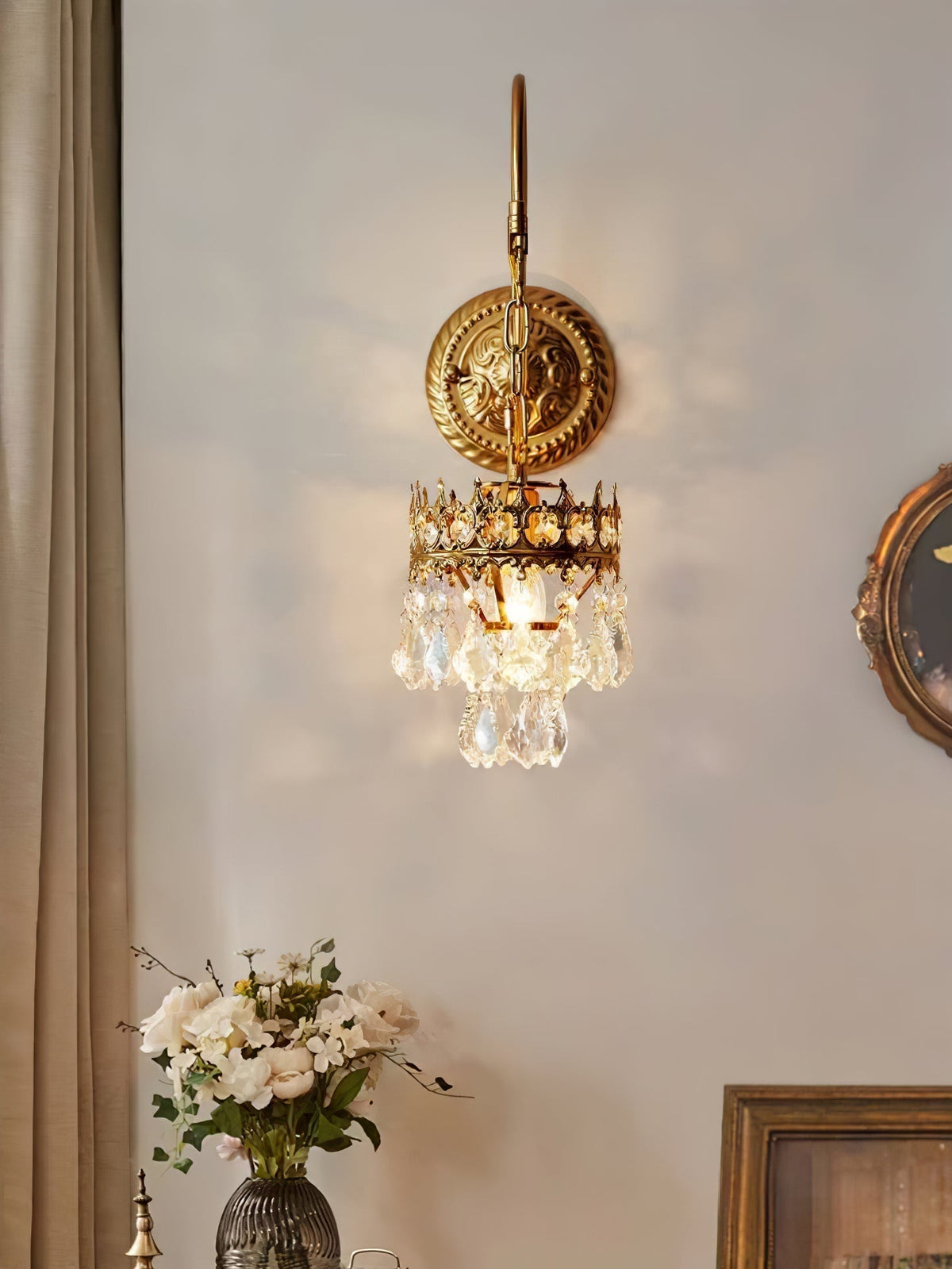 Ivmarila Nordic Art Crown Crystal Sconce Wall lamp