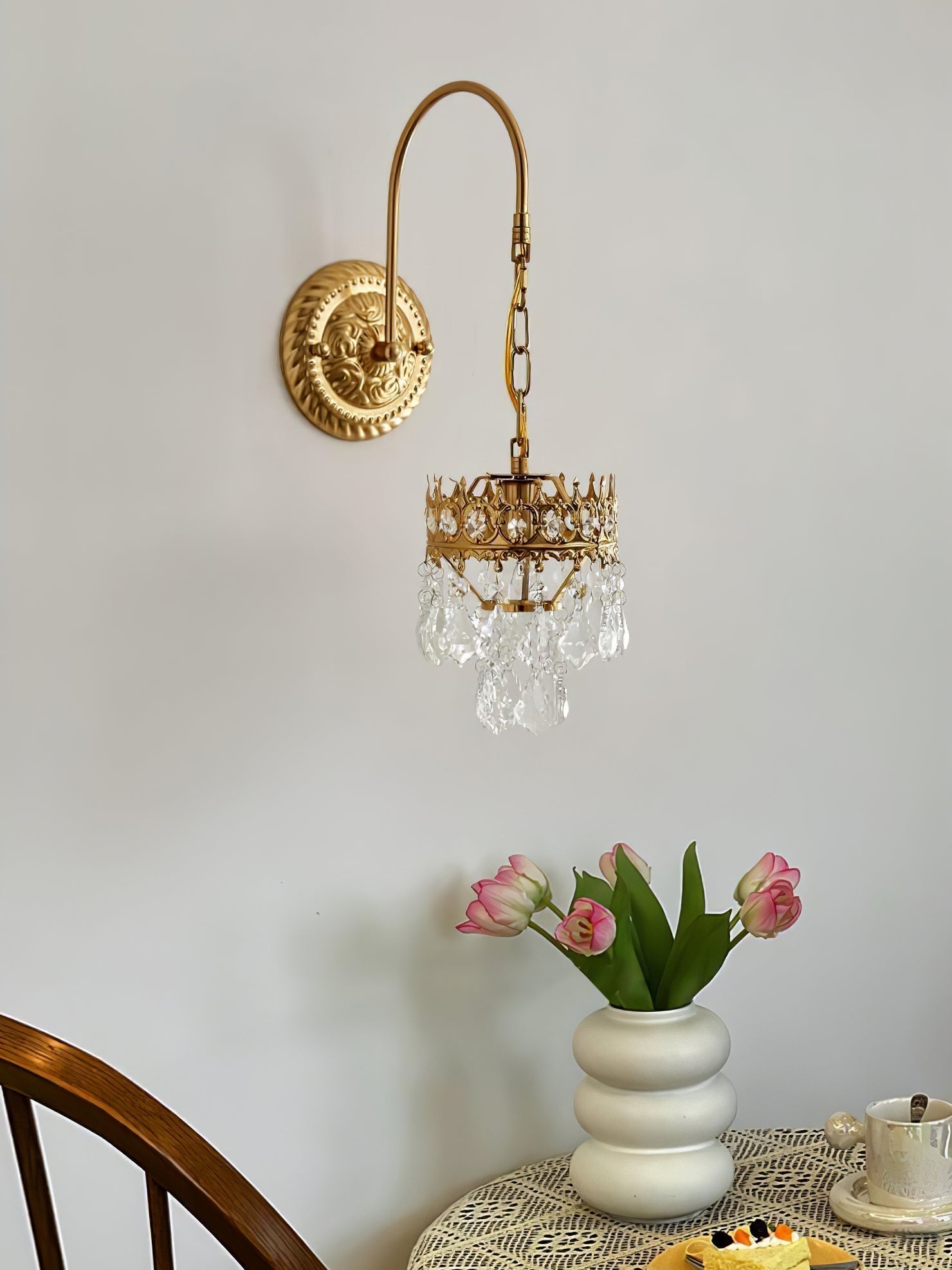 Ivmarila Nordic Art Crown Crystal Sconce Wall lamp
