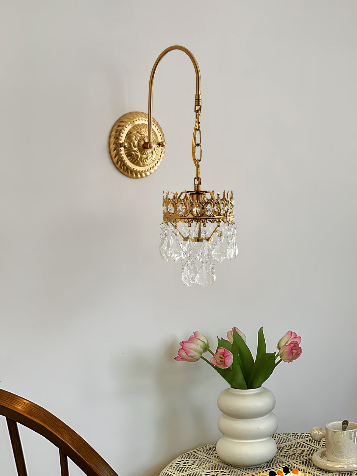 Ivmarila Nordic Art Crown Crystal Sconce Wall lamp