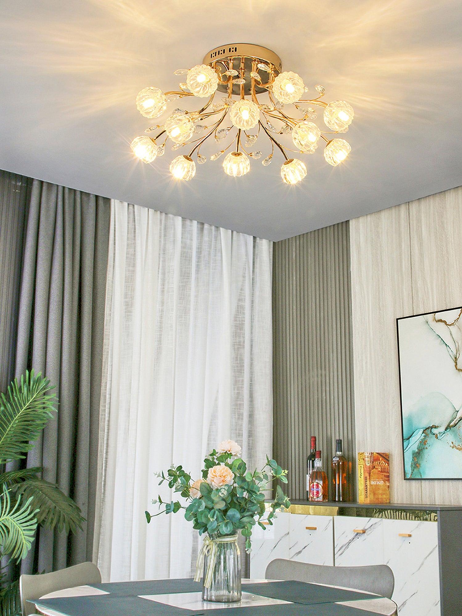 Elyinira Postmodern Luxury Flower Crystal Ceiling Light