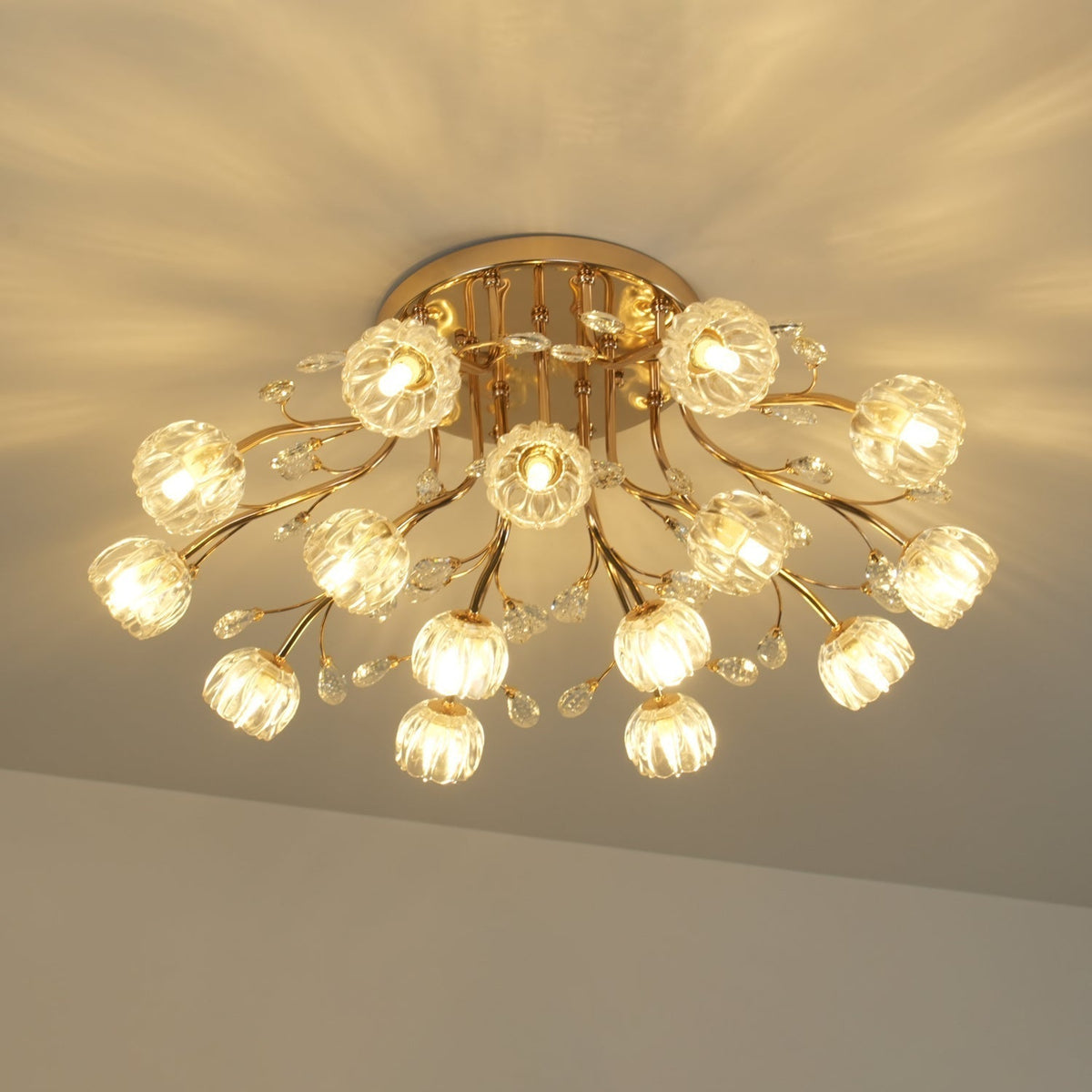 Elyinira Postmodern Luxury Flower Crystal Ceiling Light