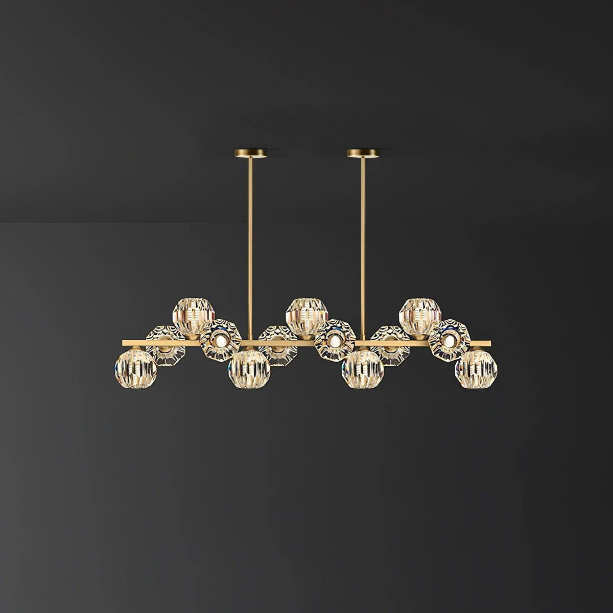 Drivel Postmodern Luxury Ball Brass Crystal Glass Chandelier