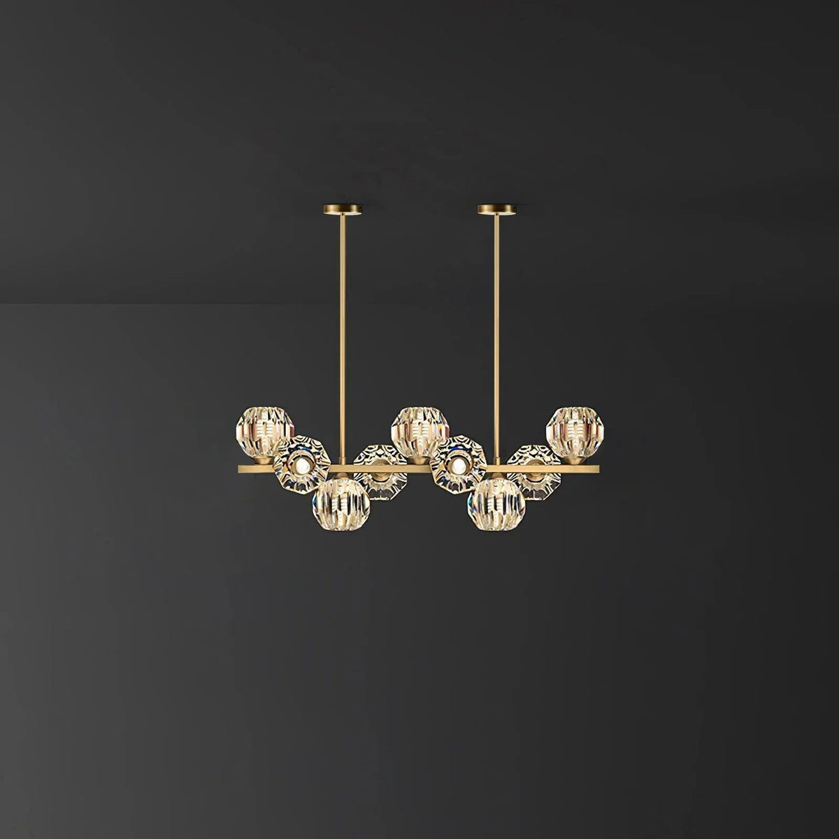 Drivel Postmodern Luxury Ball Brass Crystal Glass Chandelier