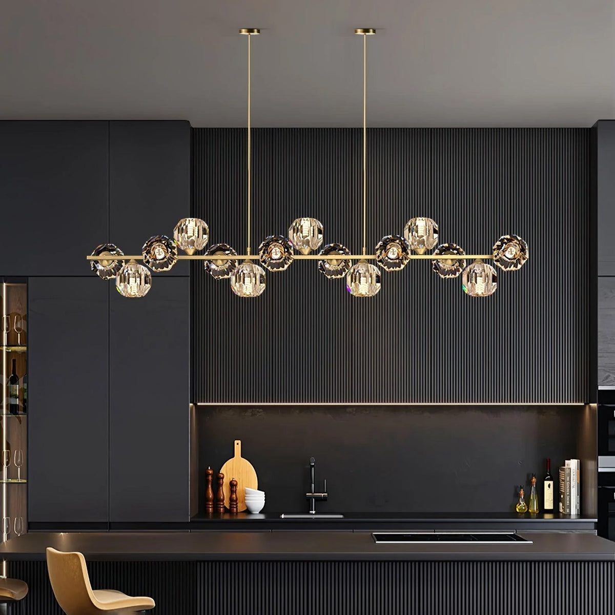 Drivel Postmodern Luxury Ball Brass Crystal Glass Chandelier