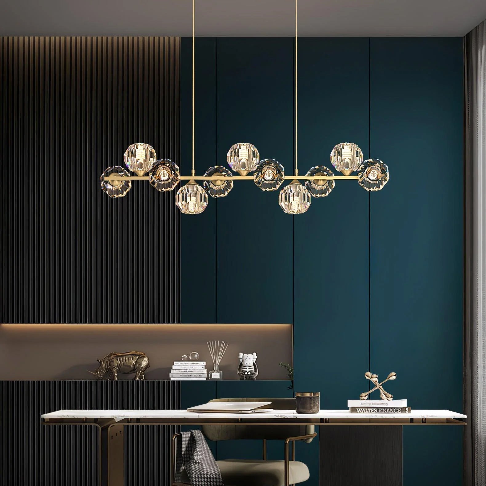 Drivel Postmodern Luxury Ball Brass Crystal Glass Chandelier