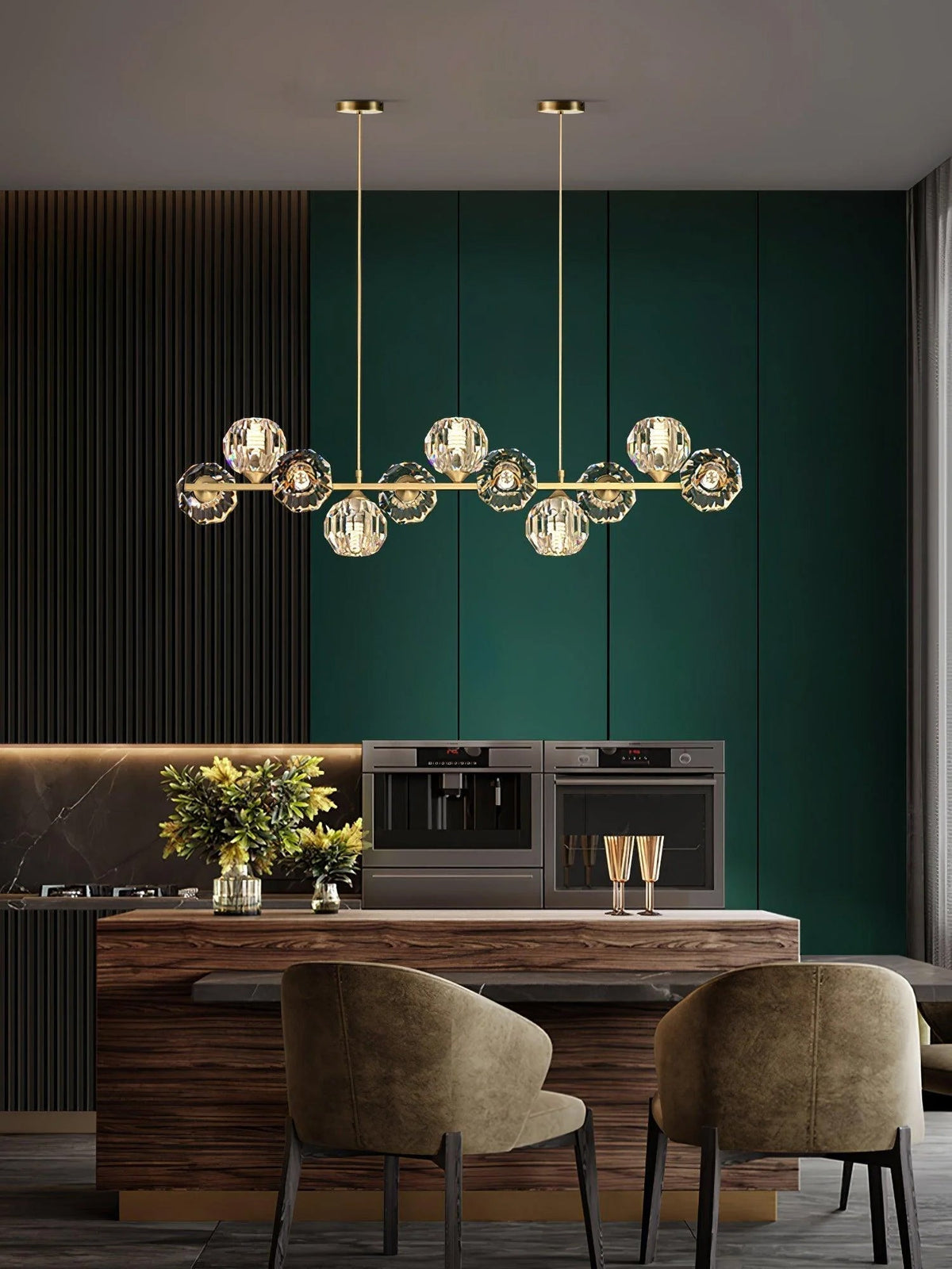 Drivel Postmodern Luxury Ball Brass Crystal Glass Chandelier
