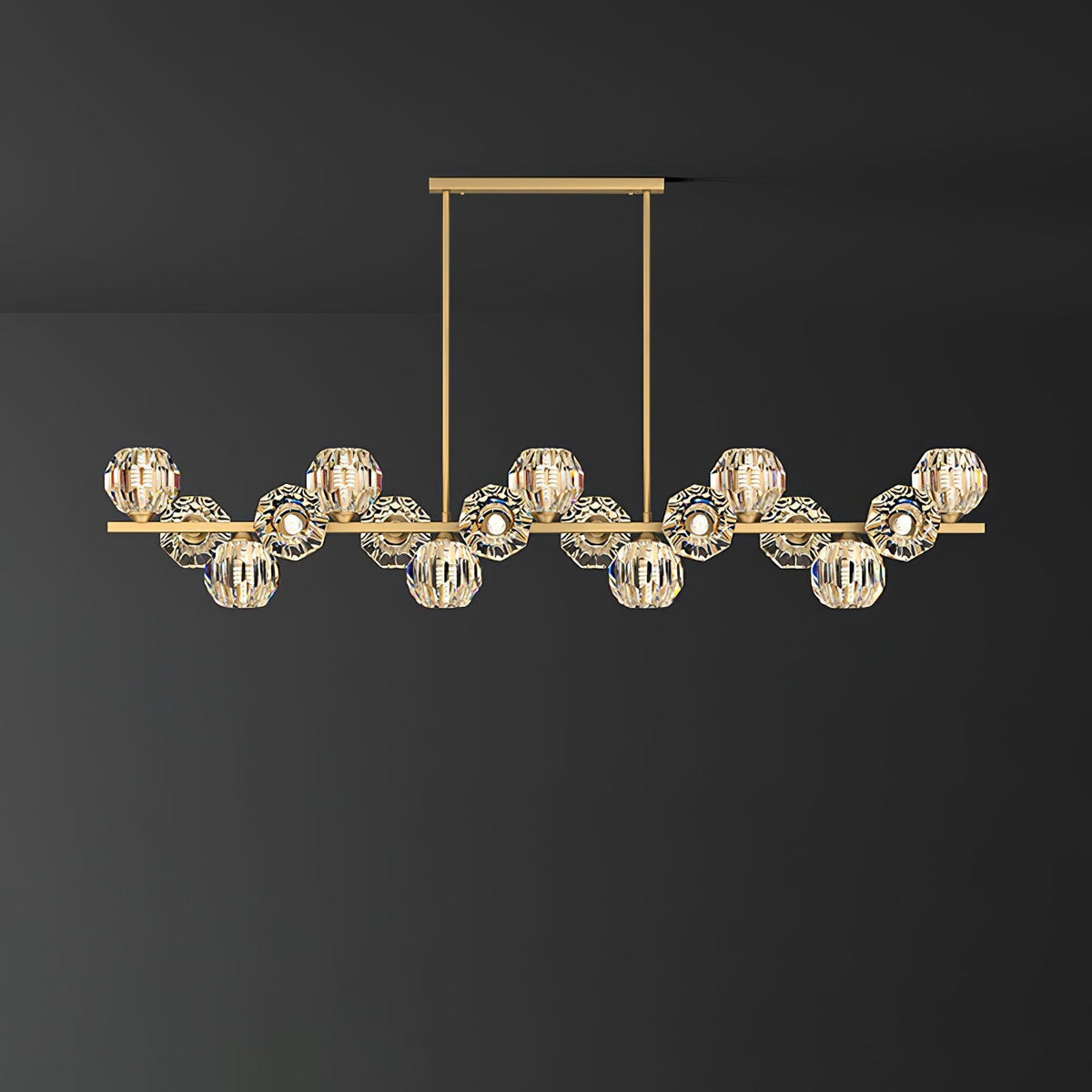 Celisella Crystal Glass Ball Chandelier