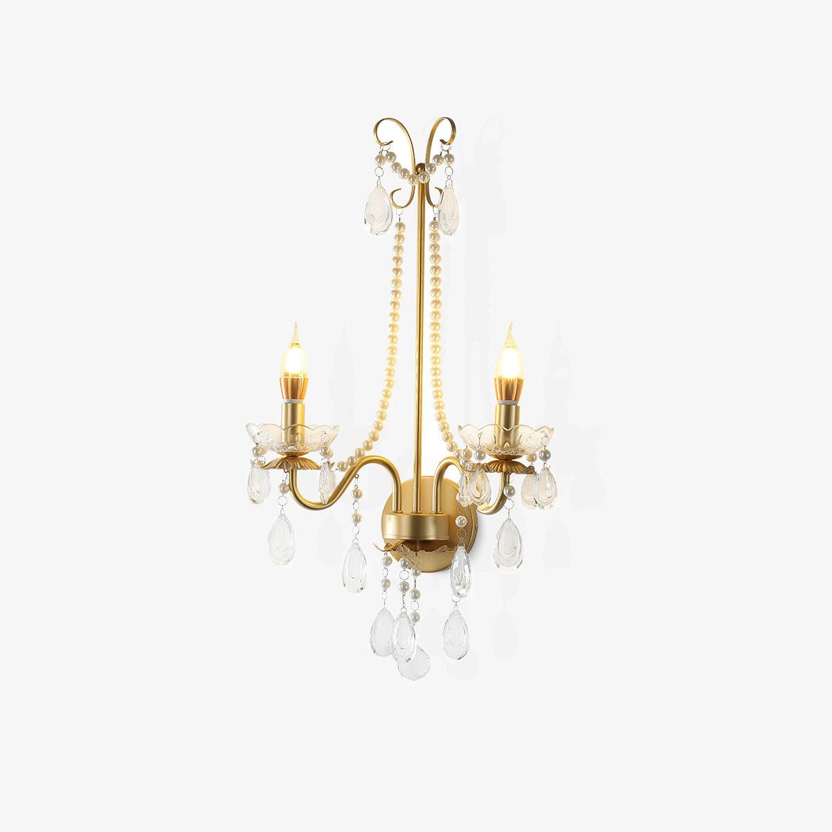 Nydoraris Elegance Pearl Chain Crystal Wall Lamp