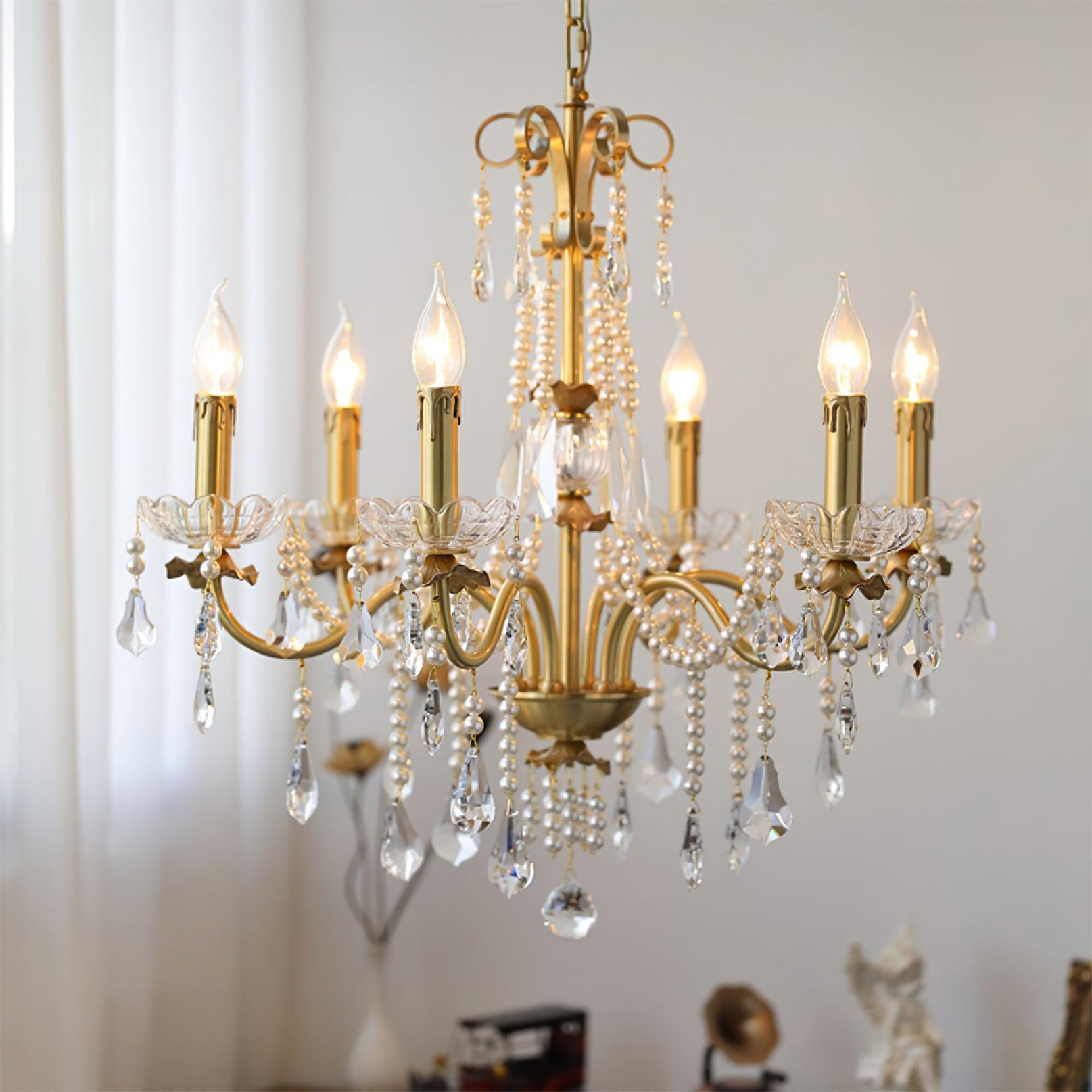 Elyeriel Chandelier Crystal Pearl