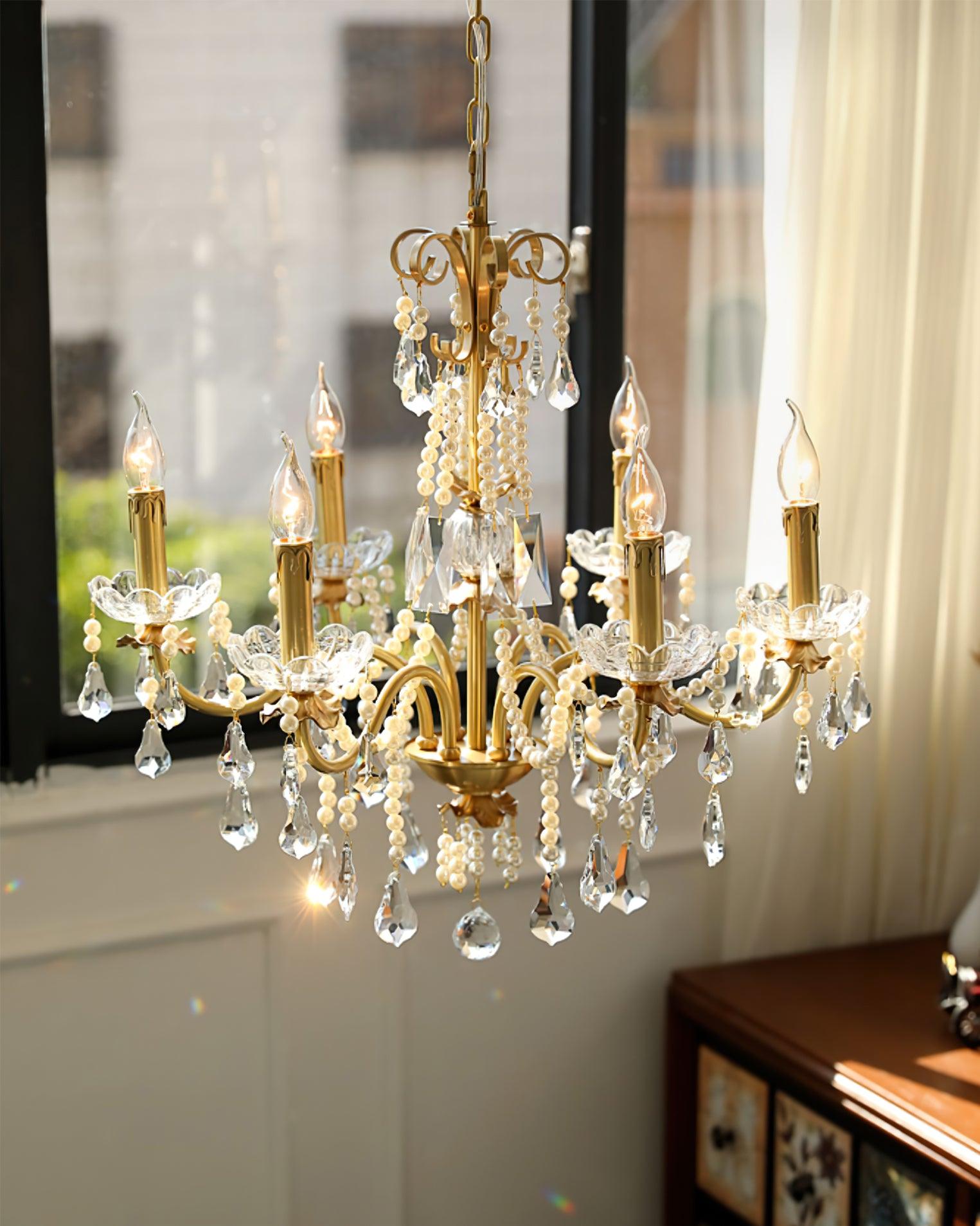 Elyeriel Chandelier Crystal Pearl