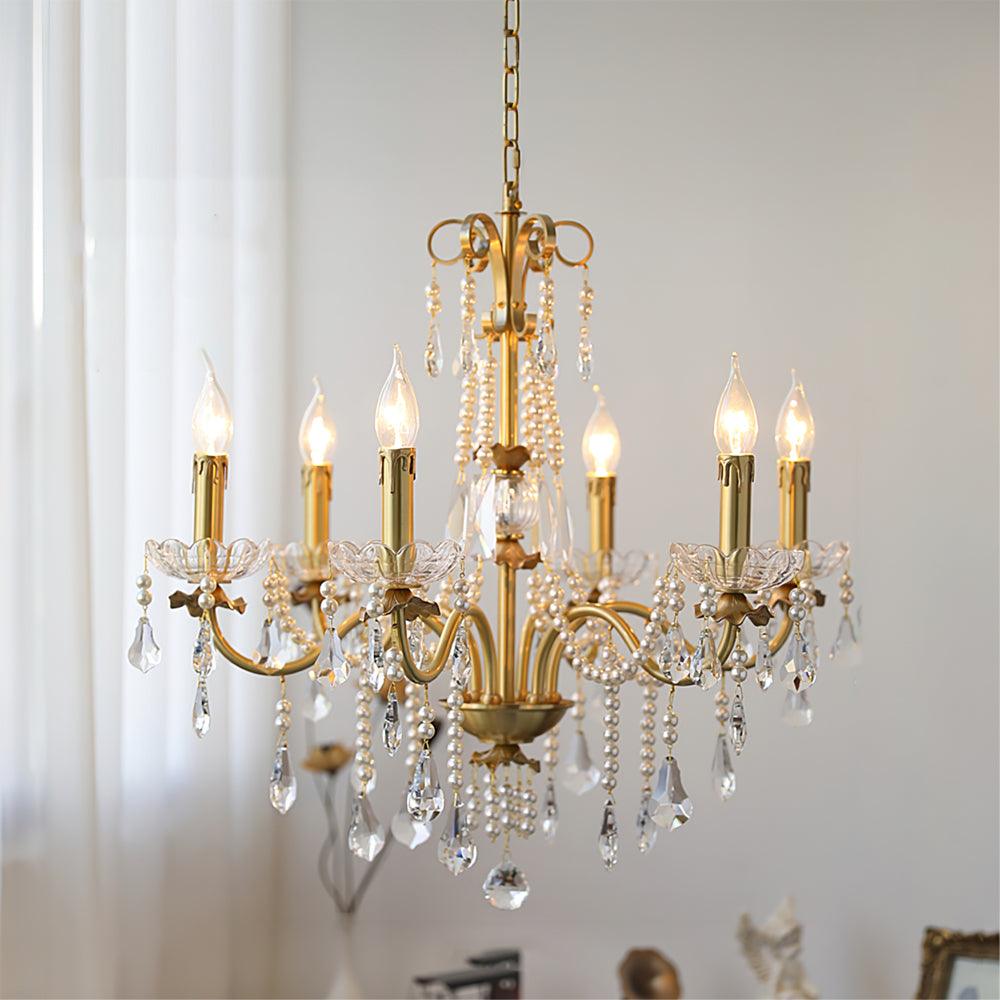 Elyeriel Chandelier Crystal Pearl