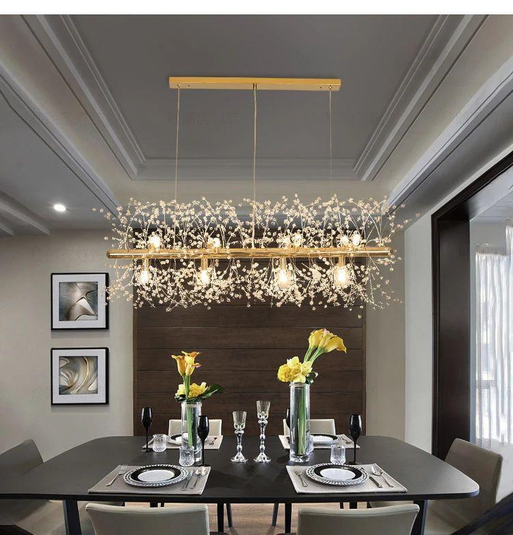 Cir Chandelier Brass Linear Crystal Branch
