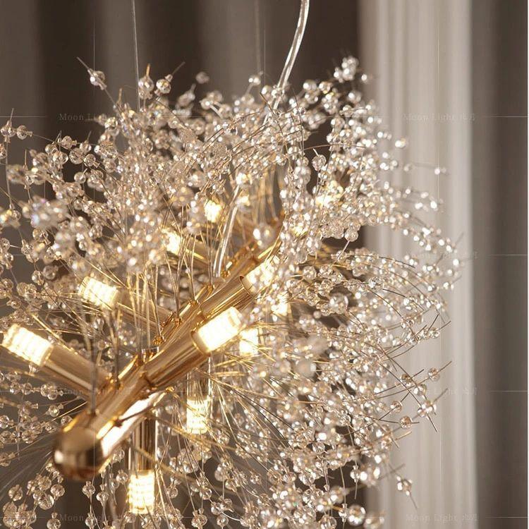Cir Chandelier Brass Linear Crystal Branch