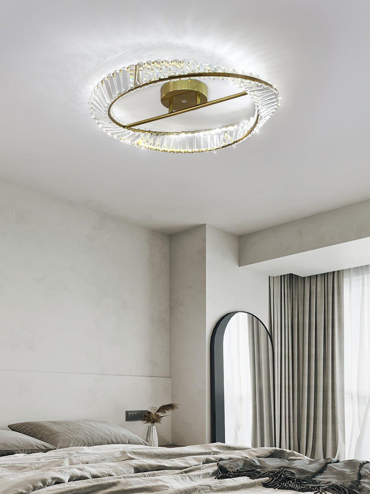 Elyaniella Ceiling Light Crystal Rings Stainless Steel