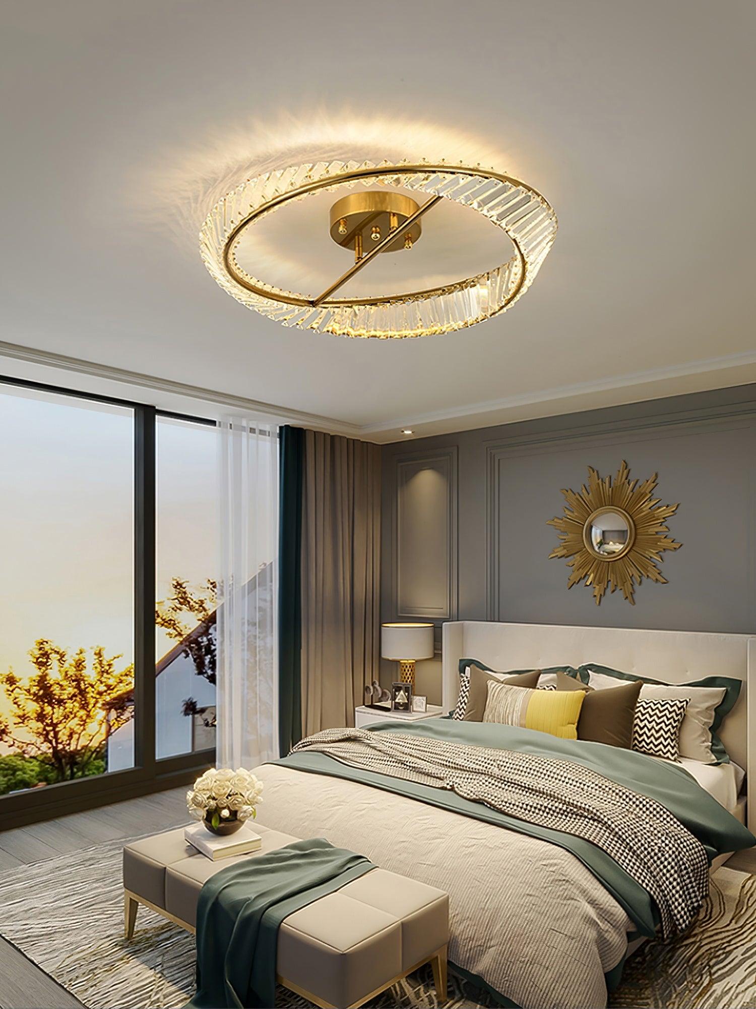 Elyaniella Ceiling Light Crystal Rings Stainless Steel