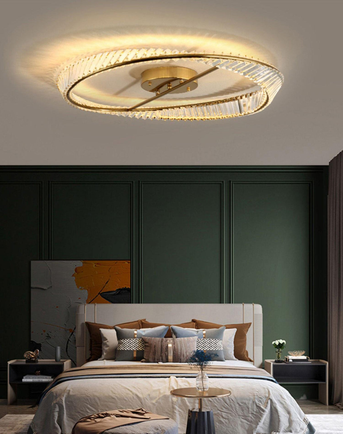 Elyaniella Ceiling Light Crystal Rings Stainless Steel