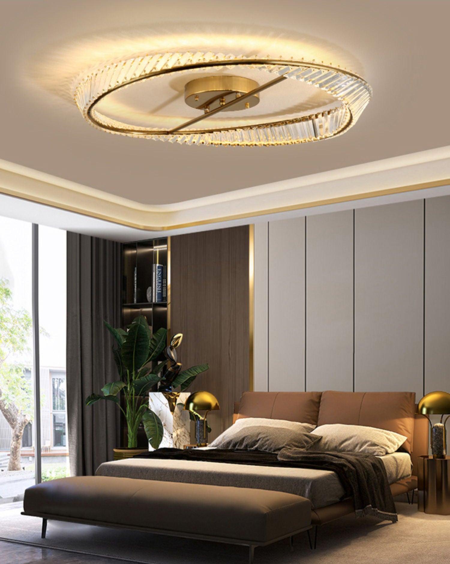 Elyaniella Ceiling Light Crystal Rings Stainless Steel