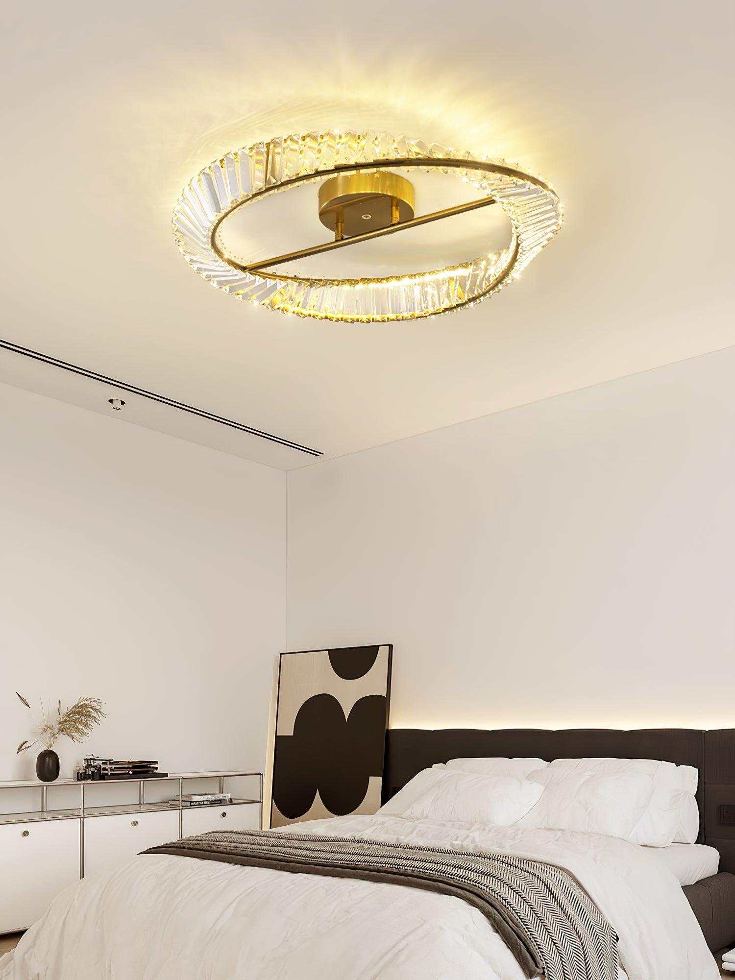 Elyaniella Ceiling Light Crystal Rings Stainless Steel