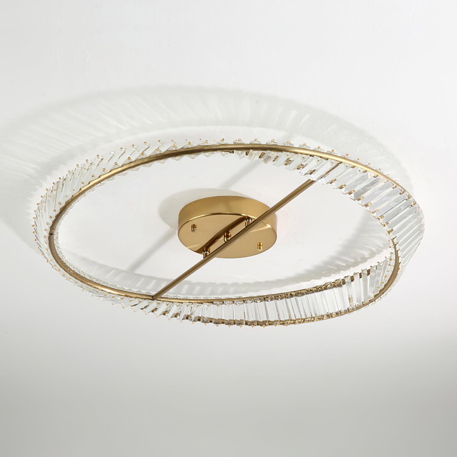Elyaniella Ceiling Light Crystal Rings Stainless Steel