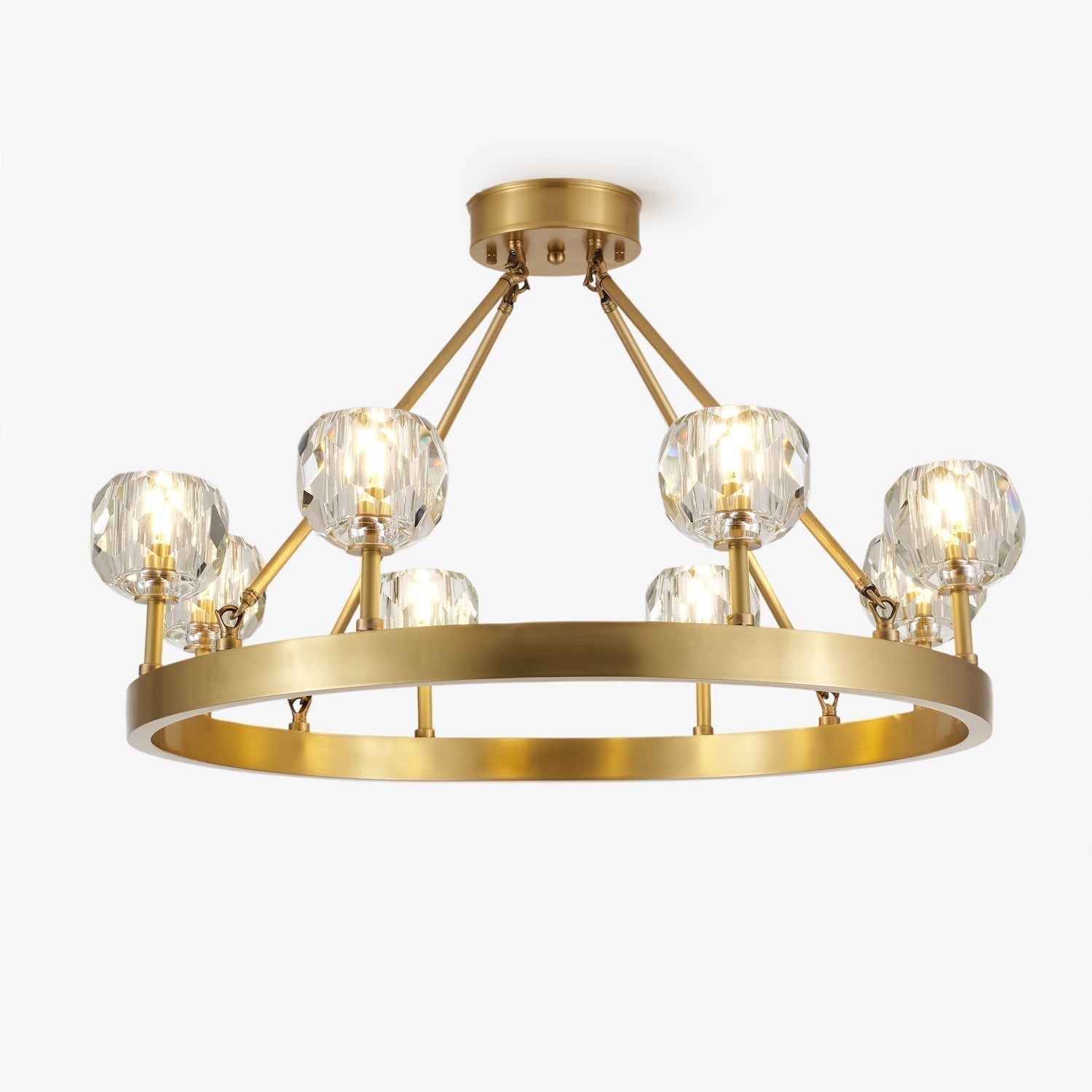 Syzorisra Modern Crystal Brass Chandelier