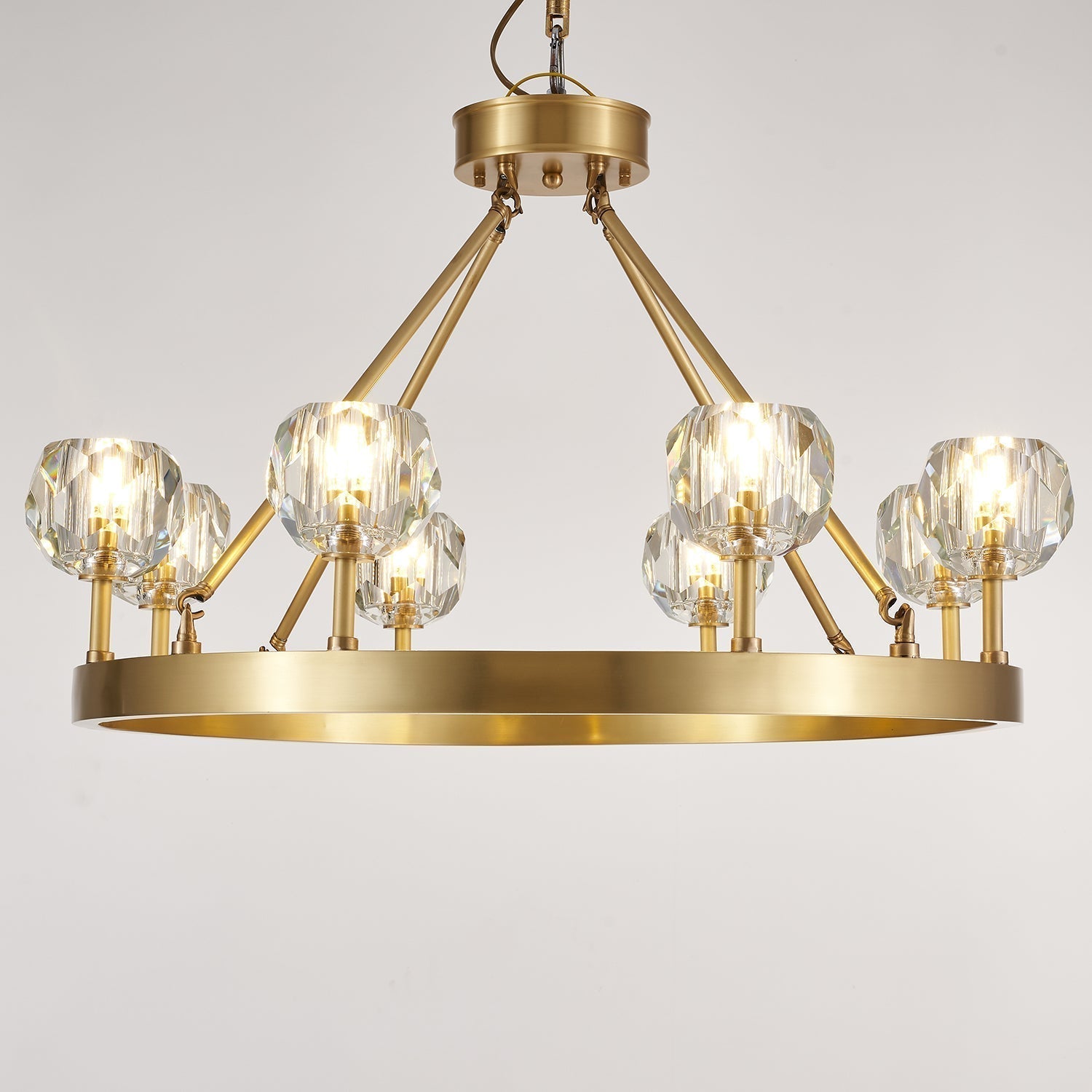 Syzorisra Modern Crystal Brass Chandelier