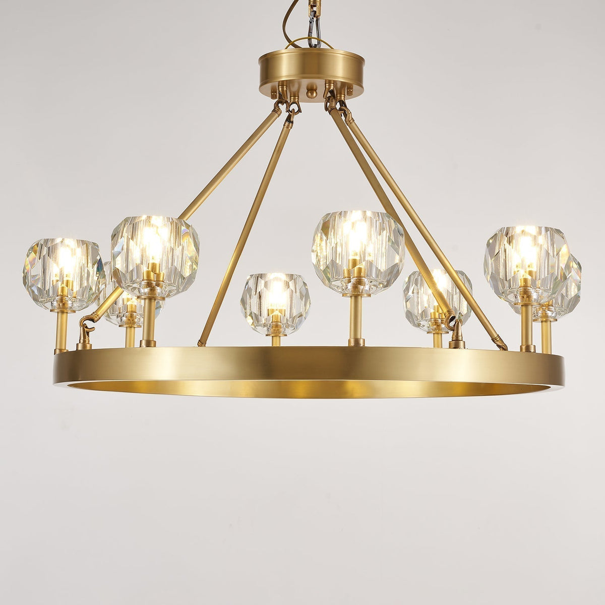 Syzorisra Modern Crystal Brass Chandelier