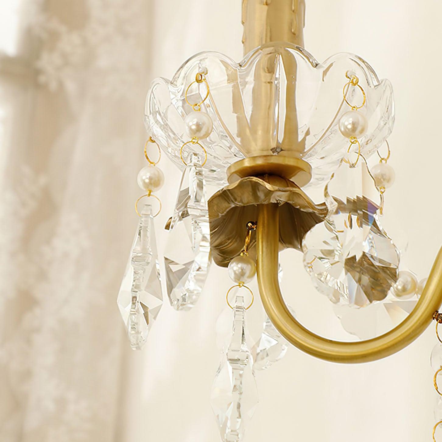 Nydoraris Elegance Pearl Chain Crystal Wall Lamp