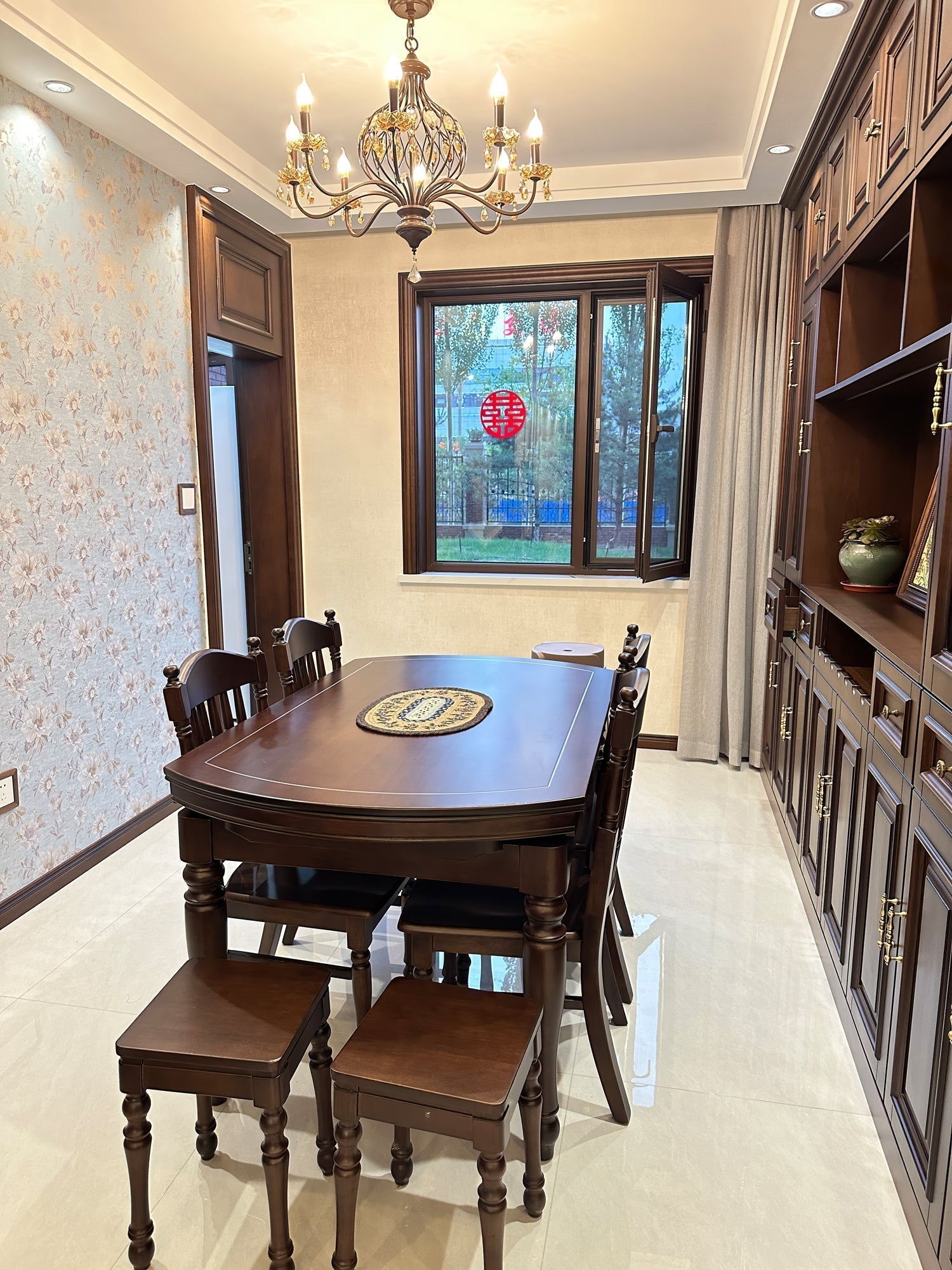 Enorel Vintage Bronze Crystal Chandelier