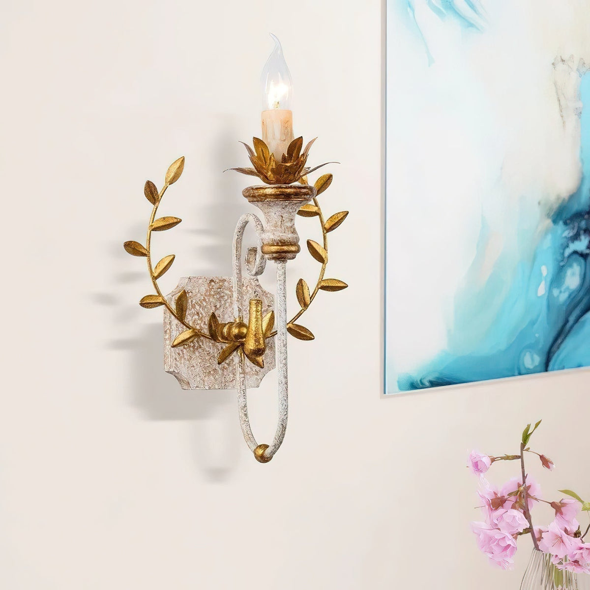 Opal Wooden Wall Lamp
