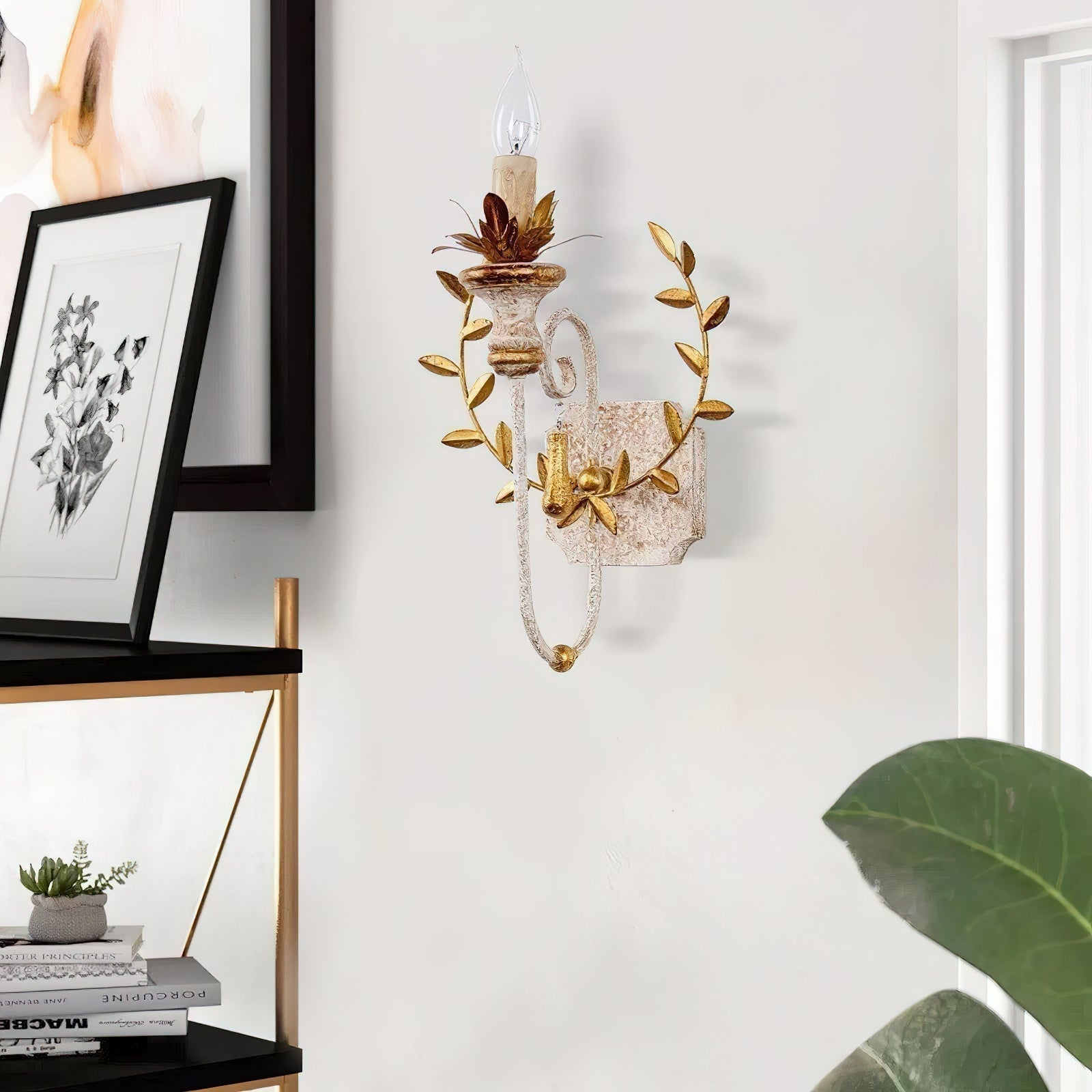 Opal Wooden Wall Lamp