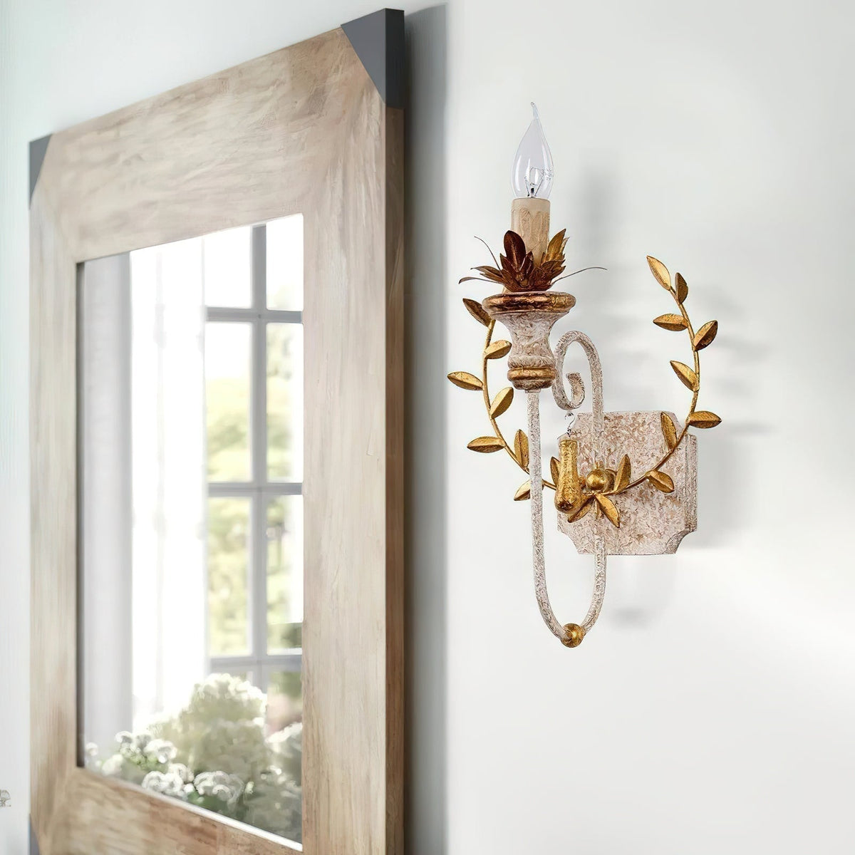 Opal Wooden Wall Lamp