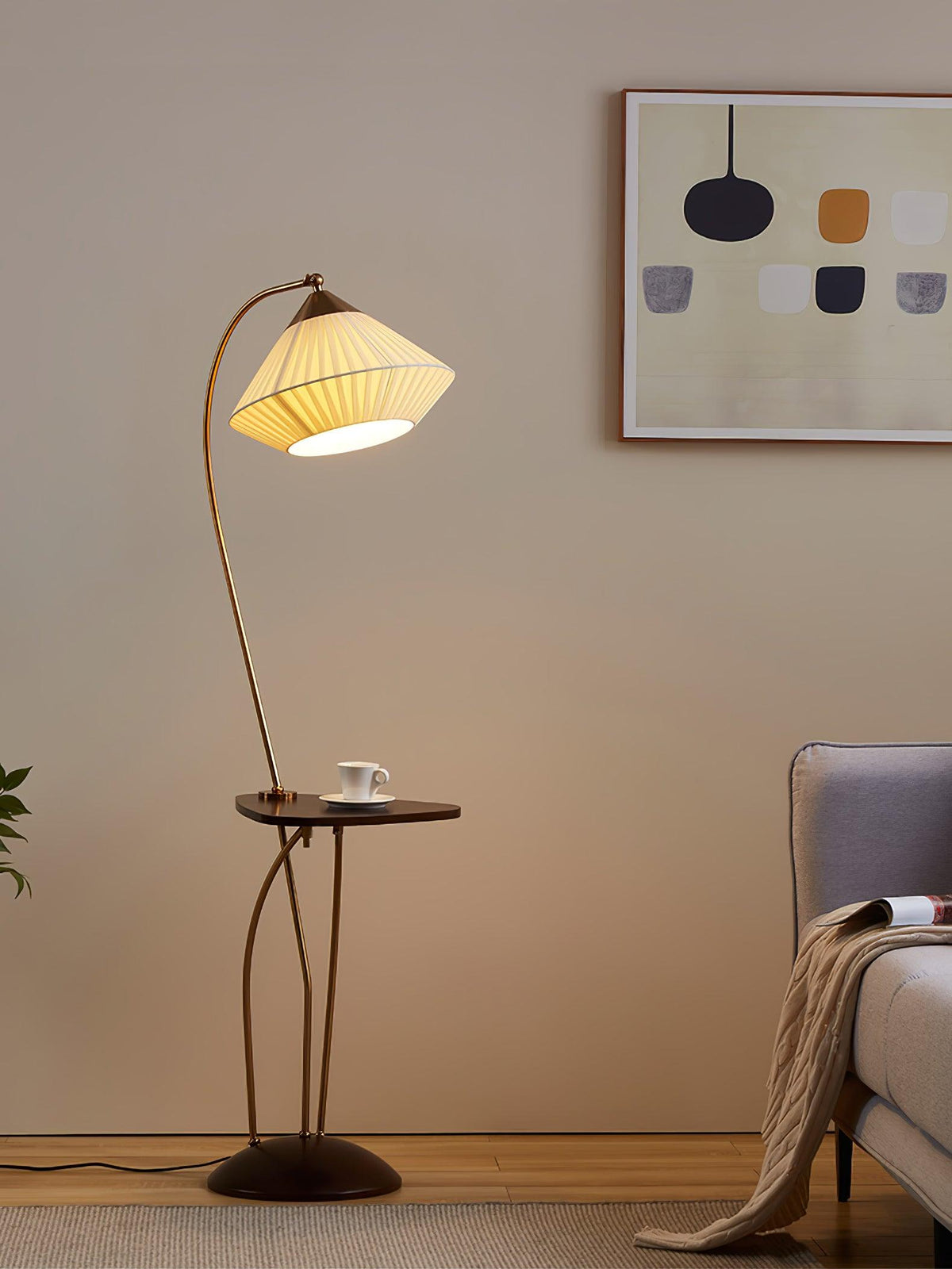 Raviq Fabric Vintage Floor Lamp