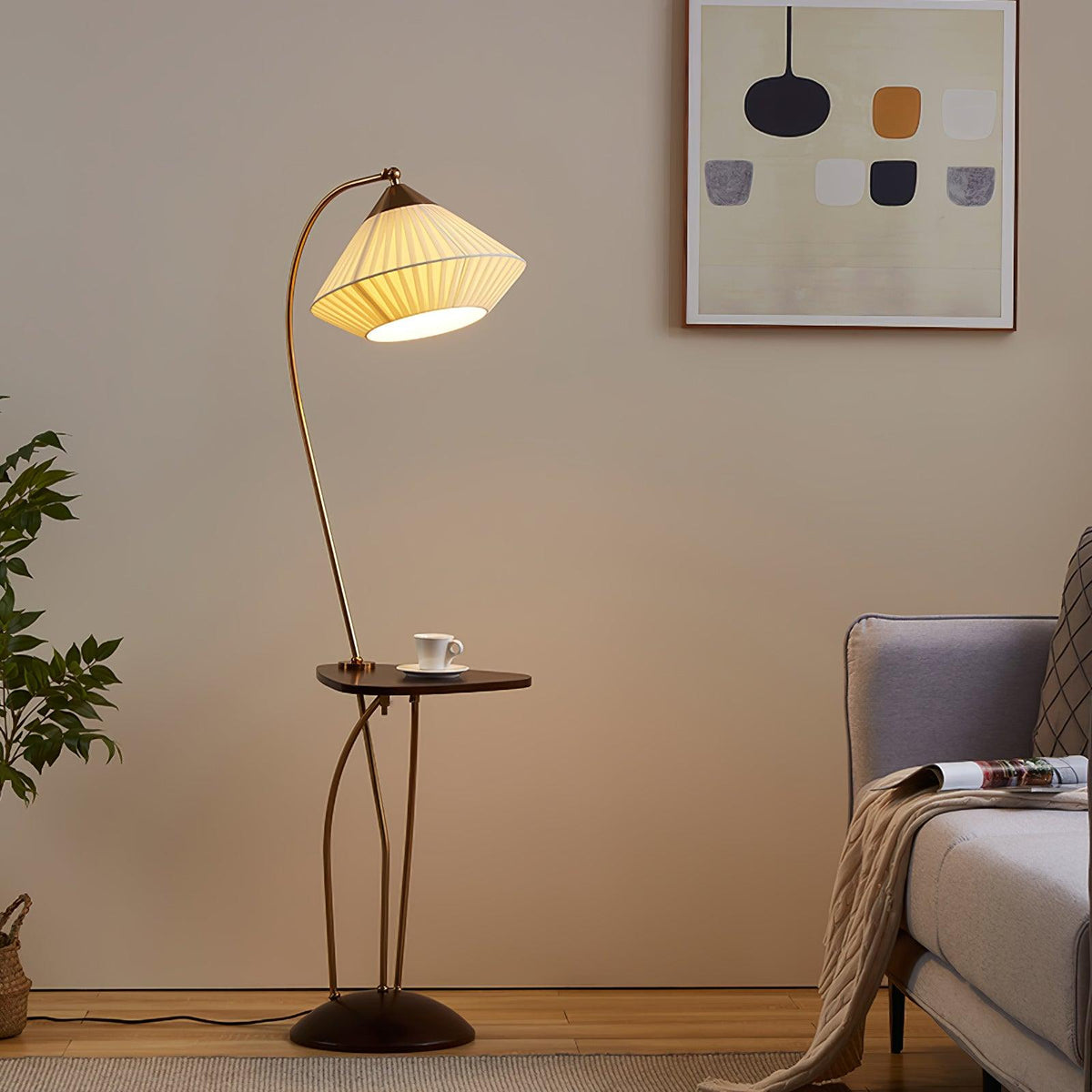 Raviq Fabric Vintage Floor Lamp