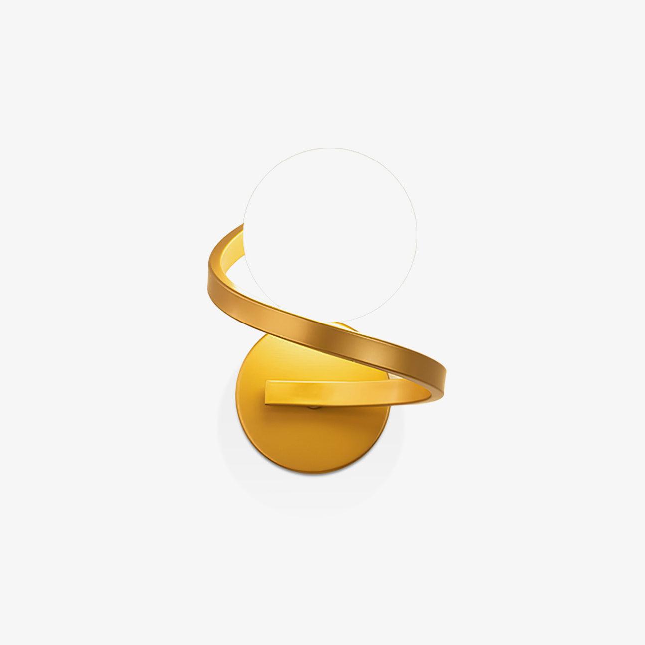 Yvian Curved Modern Minimalist Brass Glass Wall Lamp