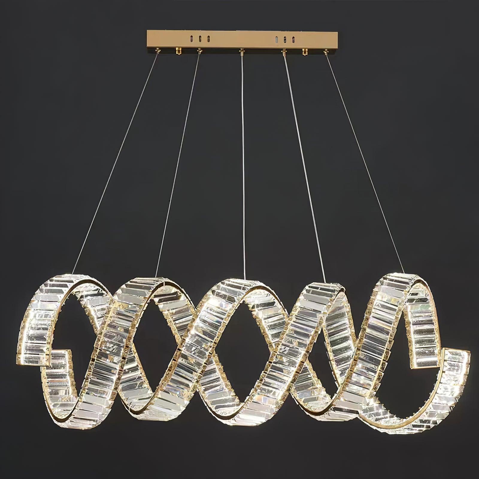 Luxielle Chandelier Curved LED Crystal Luxurious