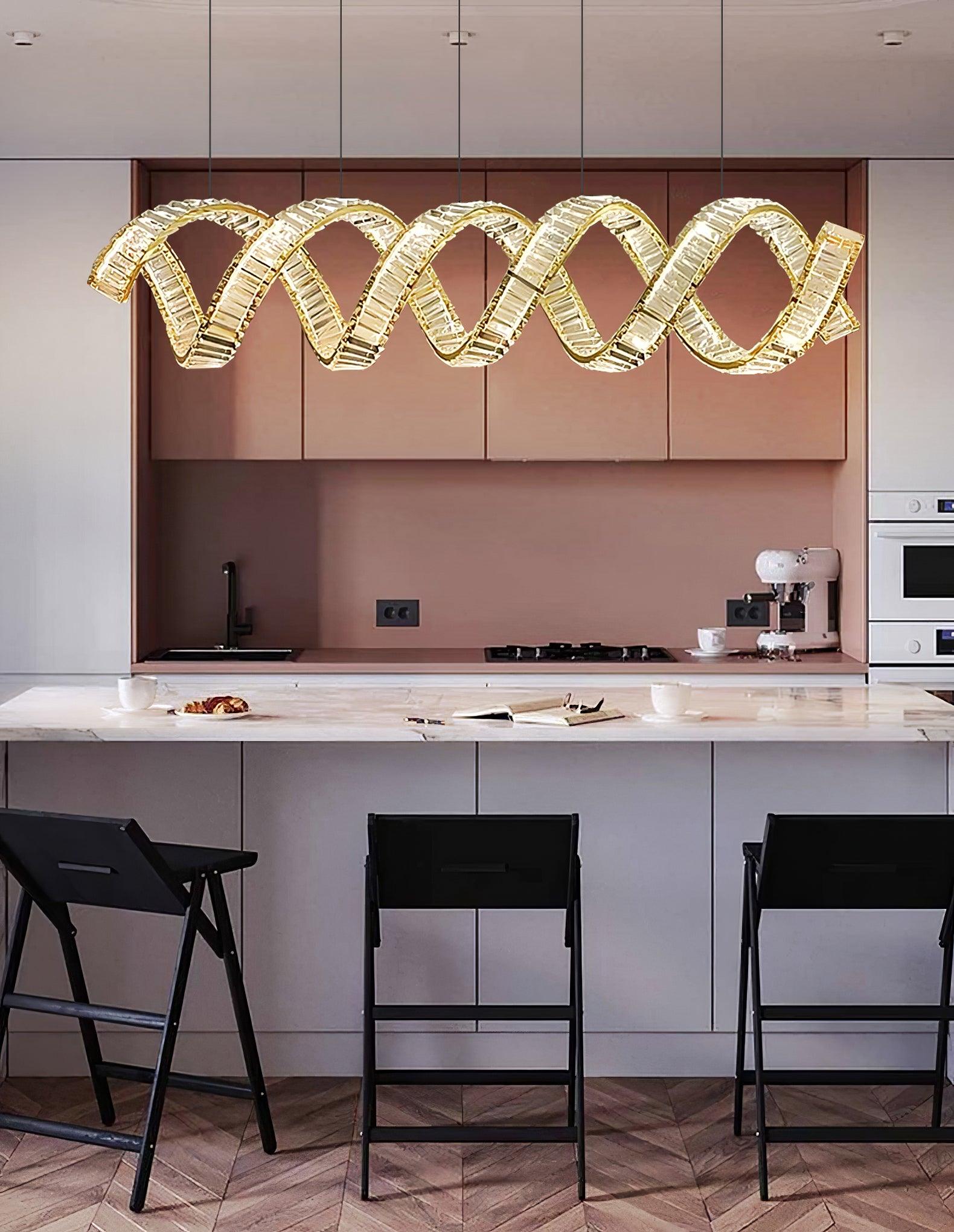 Luxielle Chandelier Curved LED Crystal Luxurious