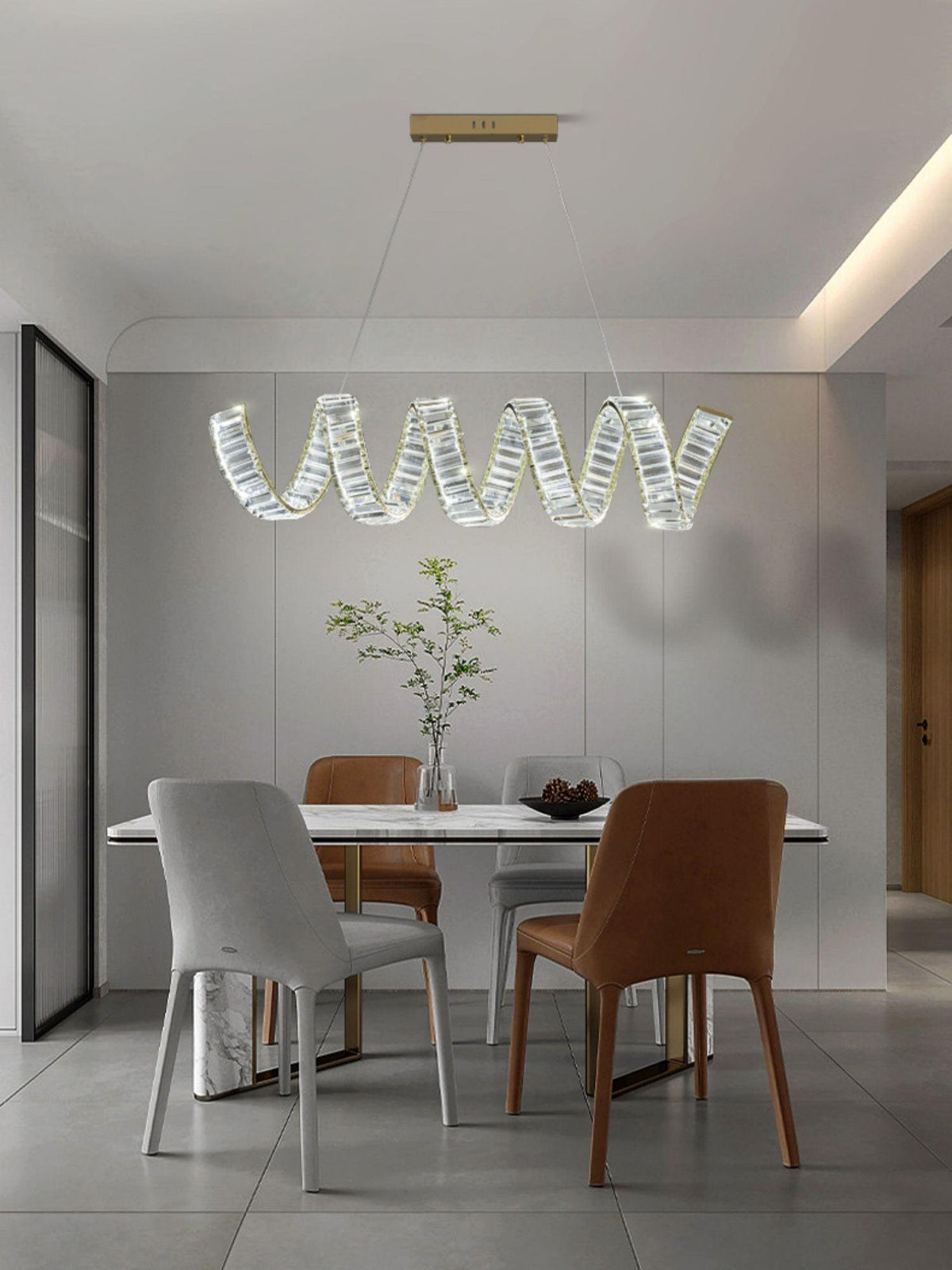 Luxielle Chandelier Curved LED Crystal Luxurious
