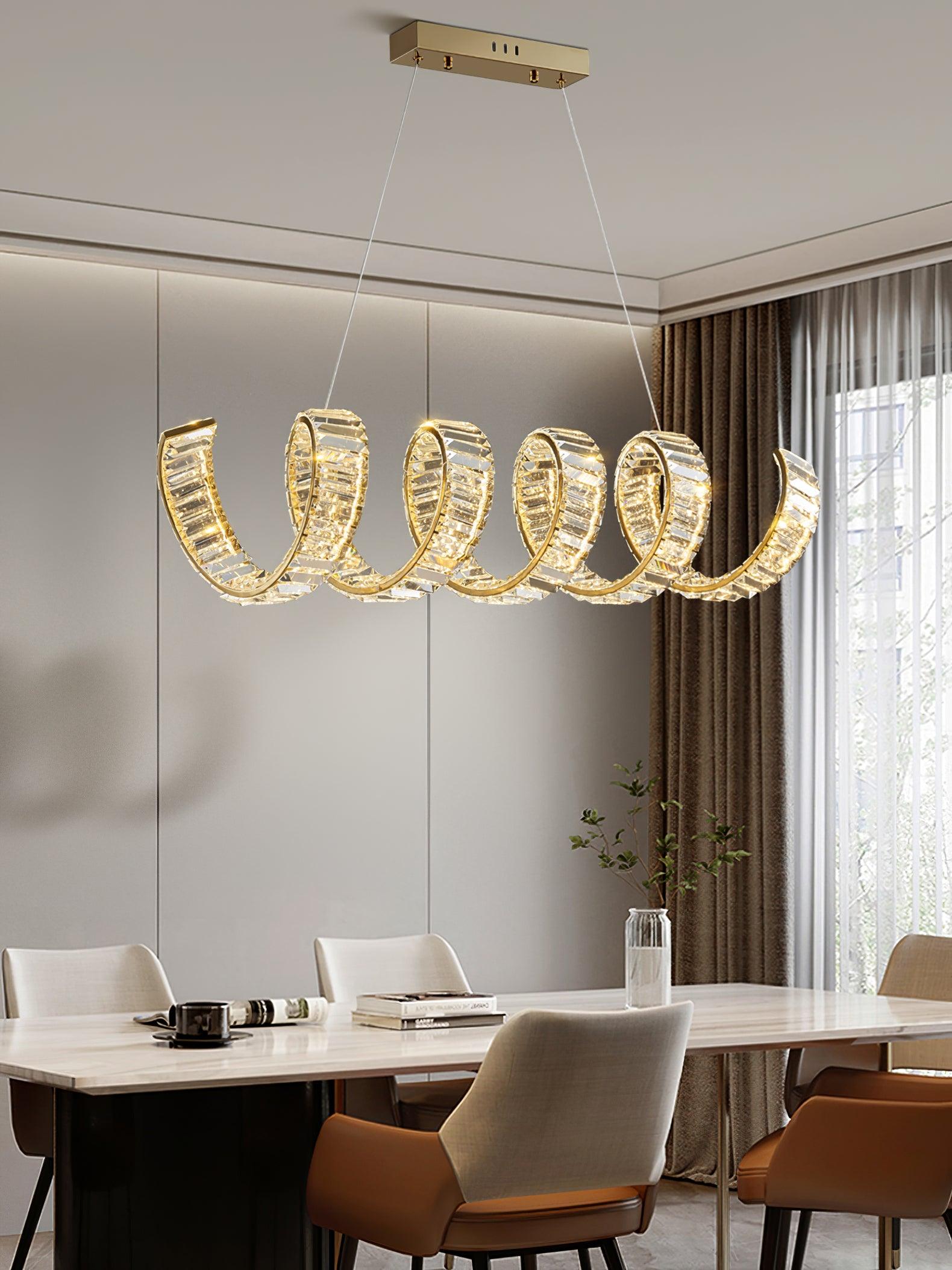 Luxielle Chandelier Curved LED Crystal Luxurious