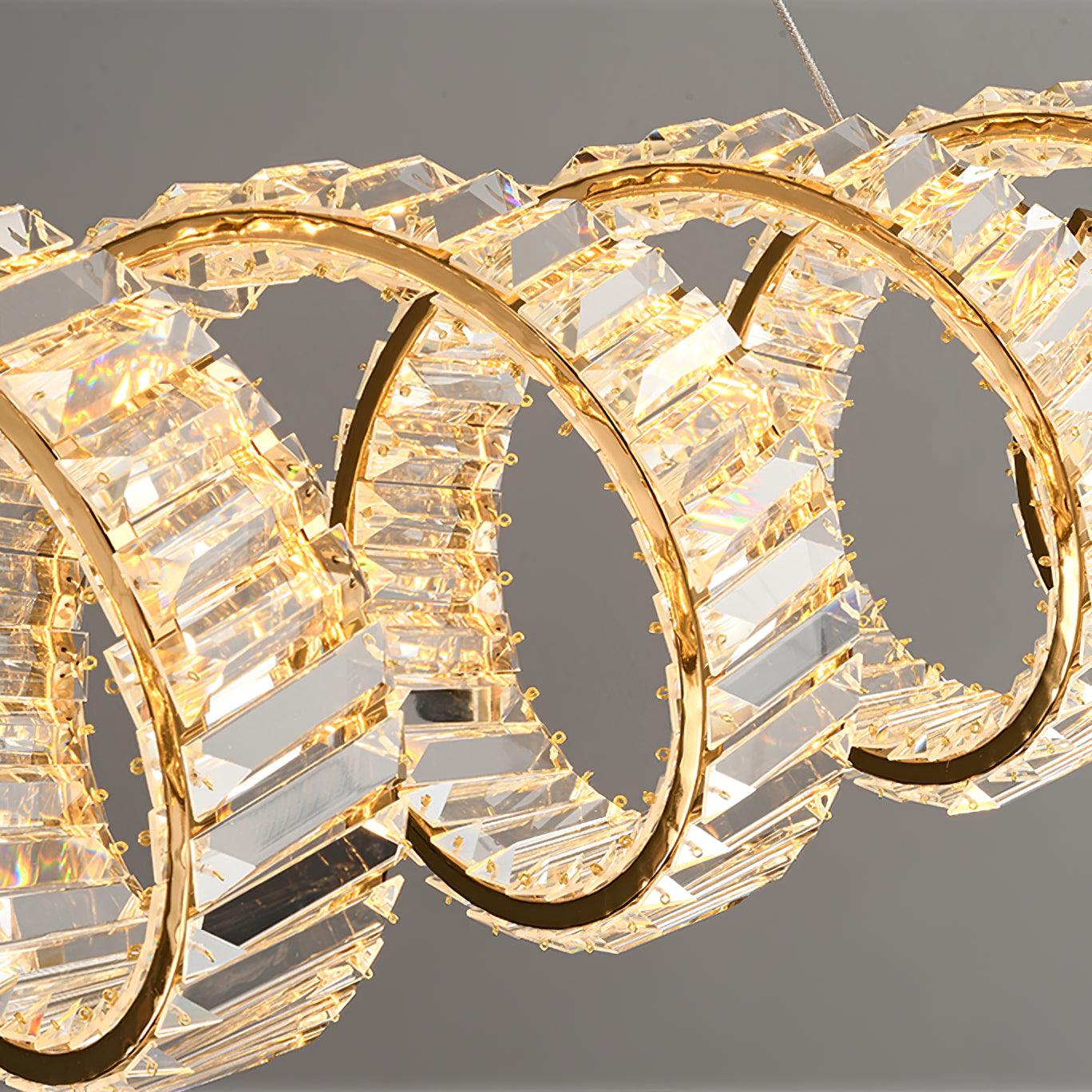 Luxielle Chandelier Curved LED Crystal Luxurious