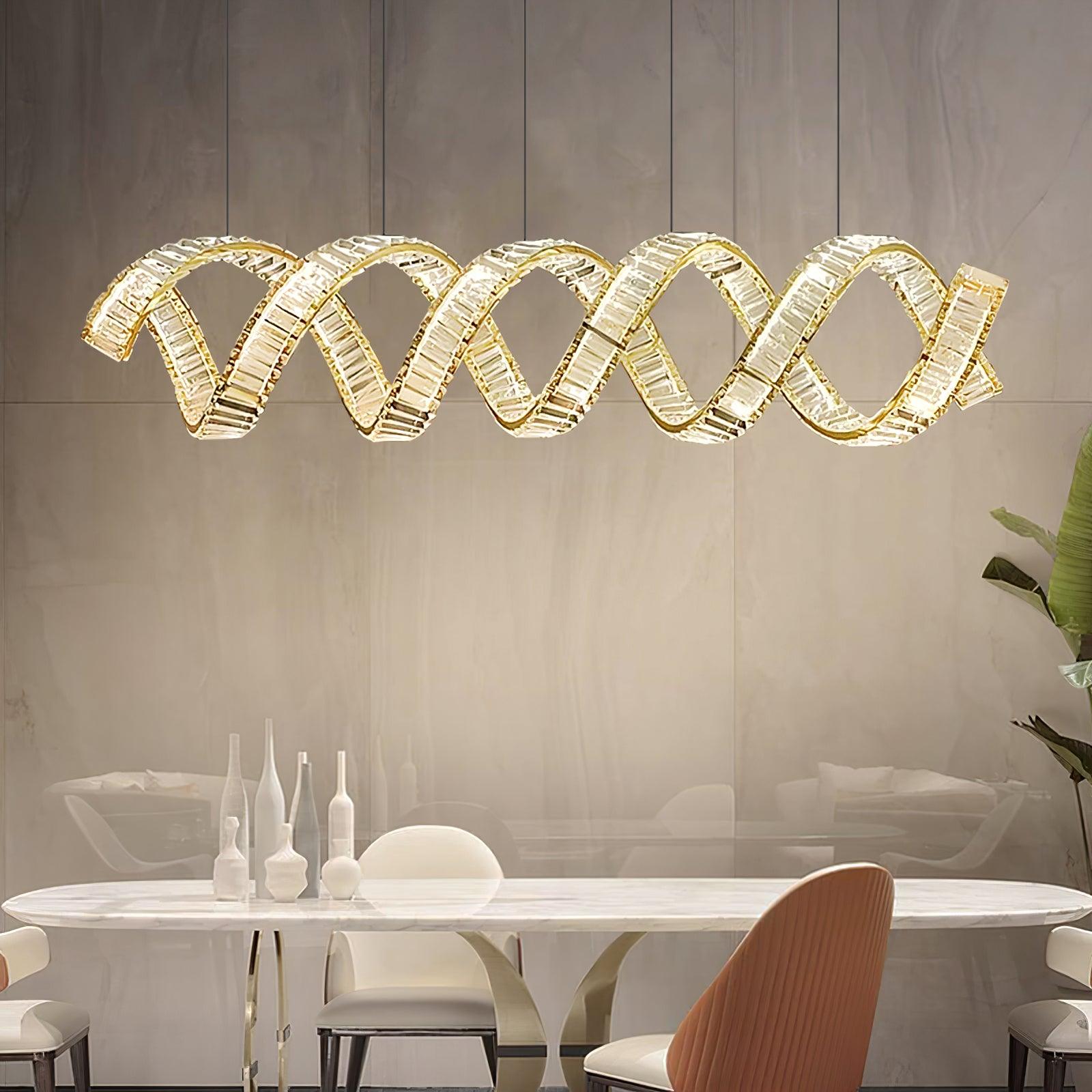 Luxielle Chandelier Curved LED Crystal Luxurious