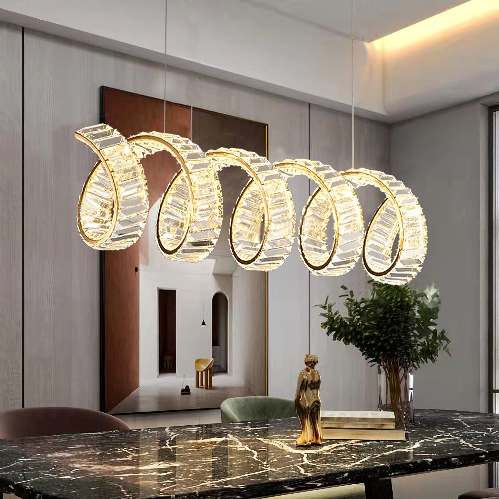 Luxielle Chandelier Curved LED Crystal Luxurious