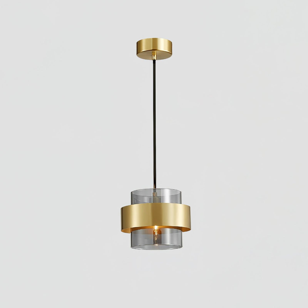 Celariella Pendant Lamp Brass Cylinder Glass Contemporary
