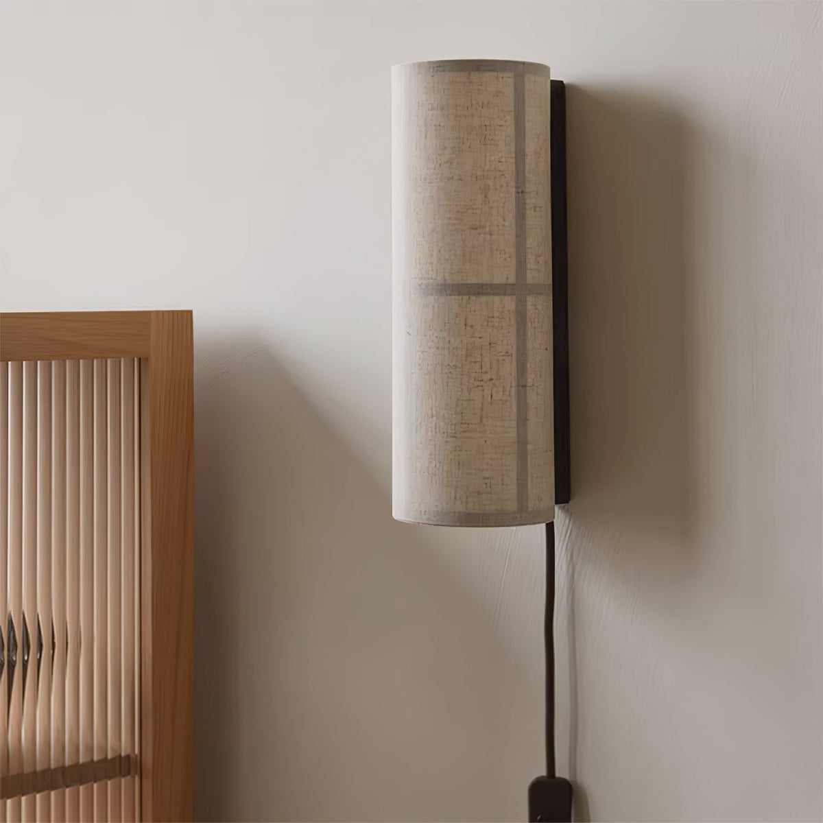 Seraniella Cylinder Nordic Art Plug-in Fabric Wall Lamp