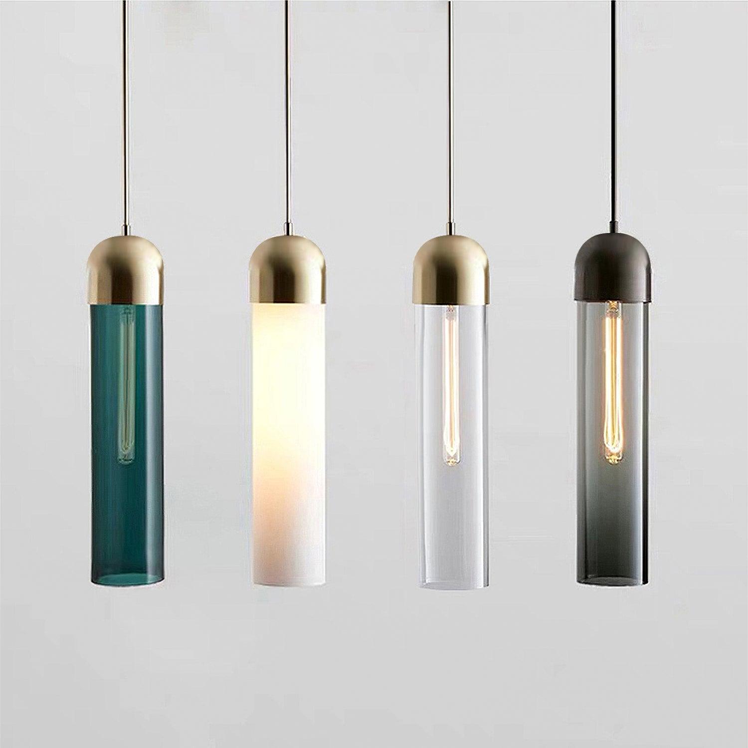 Eurcara Modern Minimalist Cylindrical Shape Glass Pendant Light