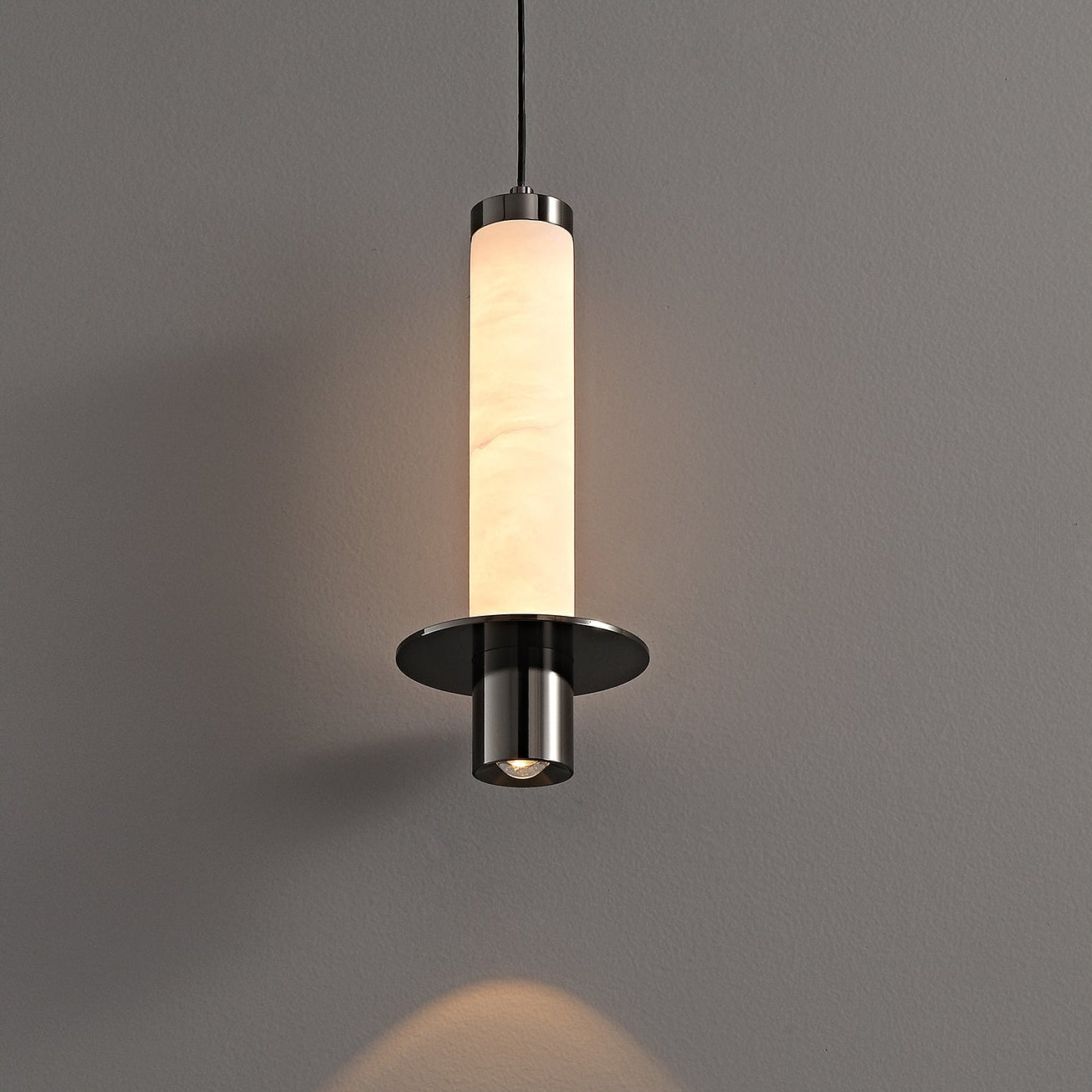 Eirenelia Slim Alabaster Cylindrical Pendant Lamp